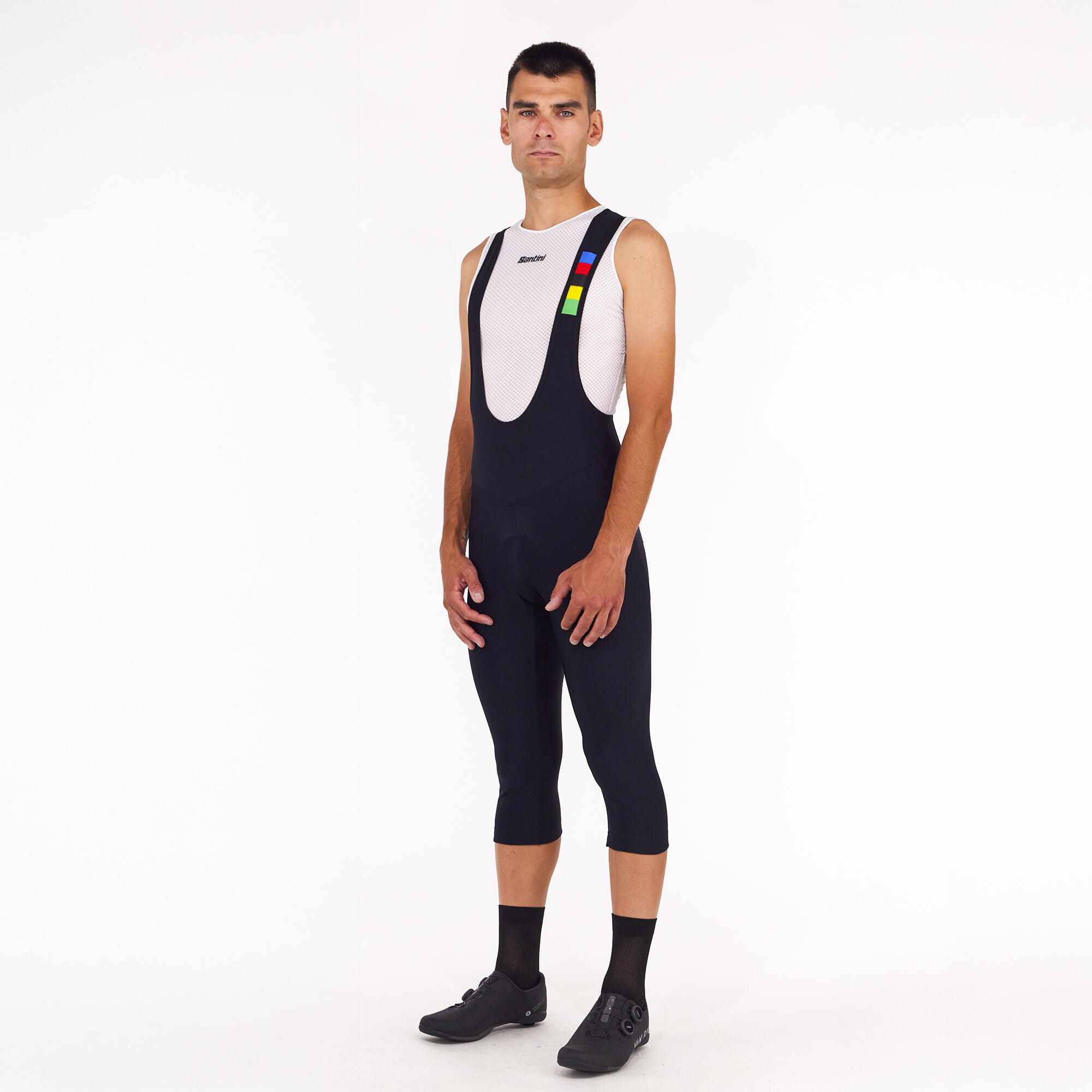 Salopette ciclismo lunga 3/4 Santini  tempo fresco collezione UCI con bretelle 3/10