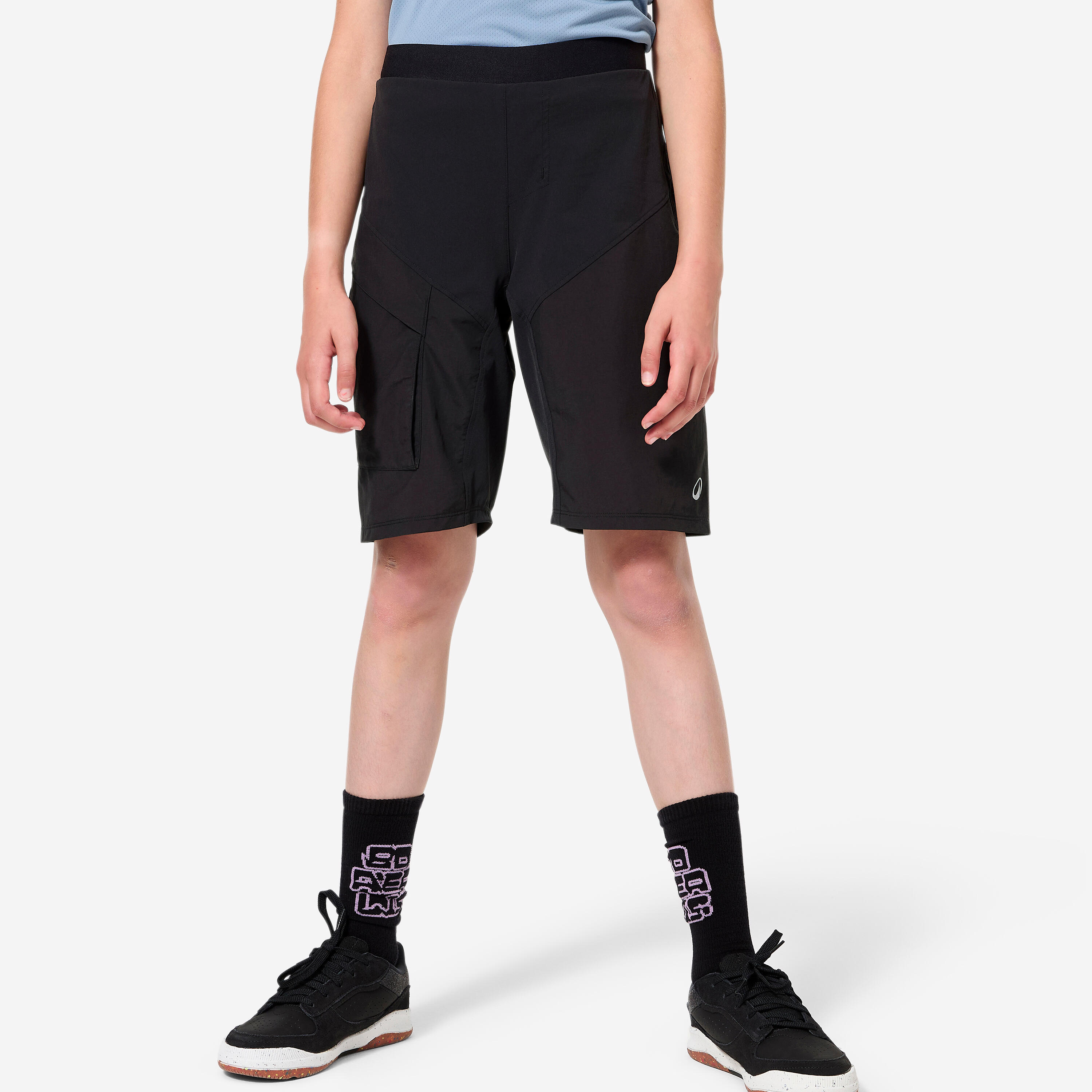 Decathlon UK BTWIN Kids' 7-13 Years Mountain Bike Shorts 500 - Black | FREE Click & Collect at Stores and Asda. 365 Days return available.