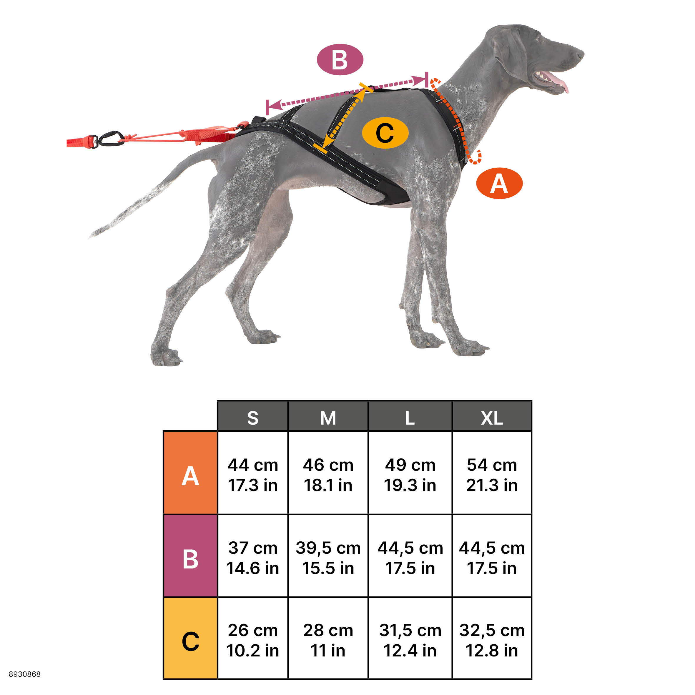 Harnais de traction pour chien, X-Back 3/16