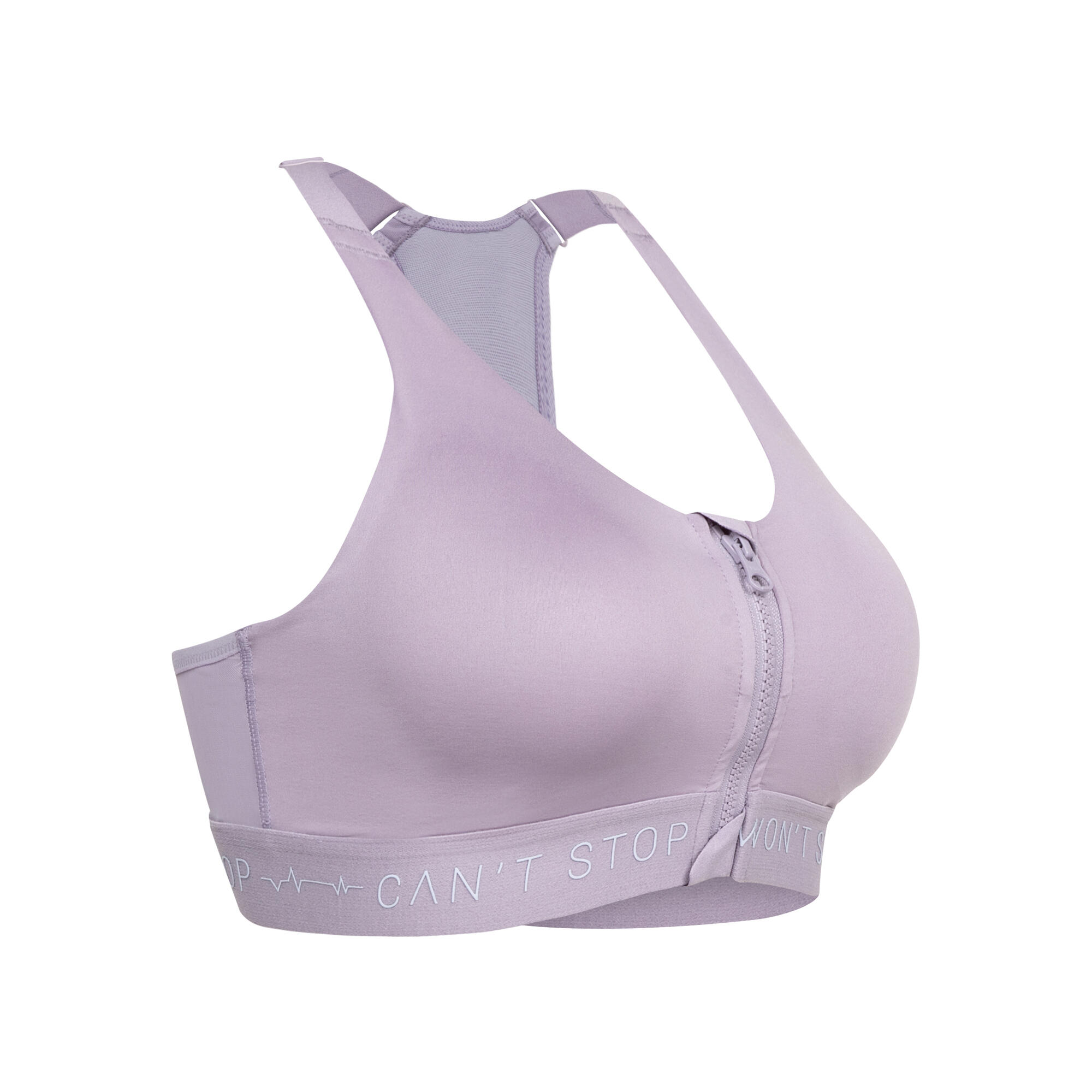 Brassiere-top de fitness de sujeción alta con rellenos y cierre para mujer 10/14