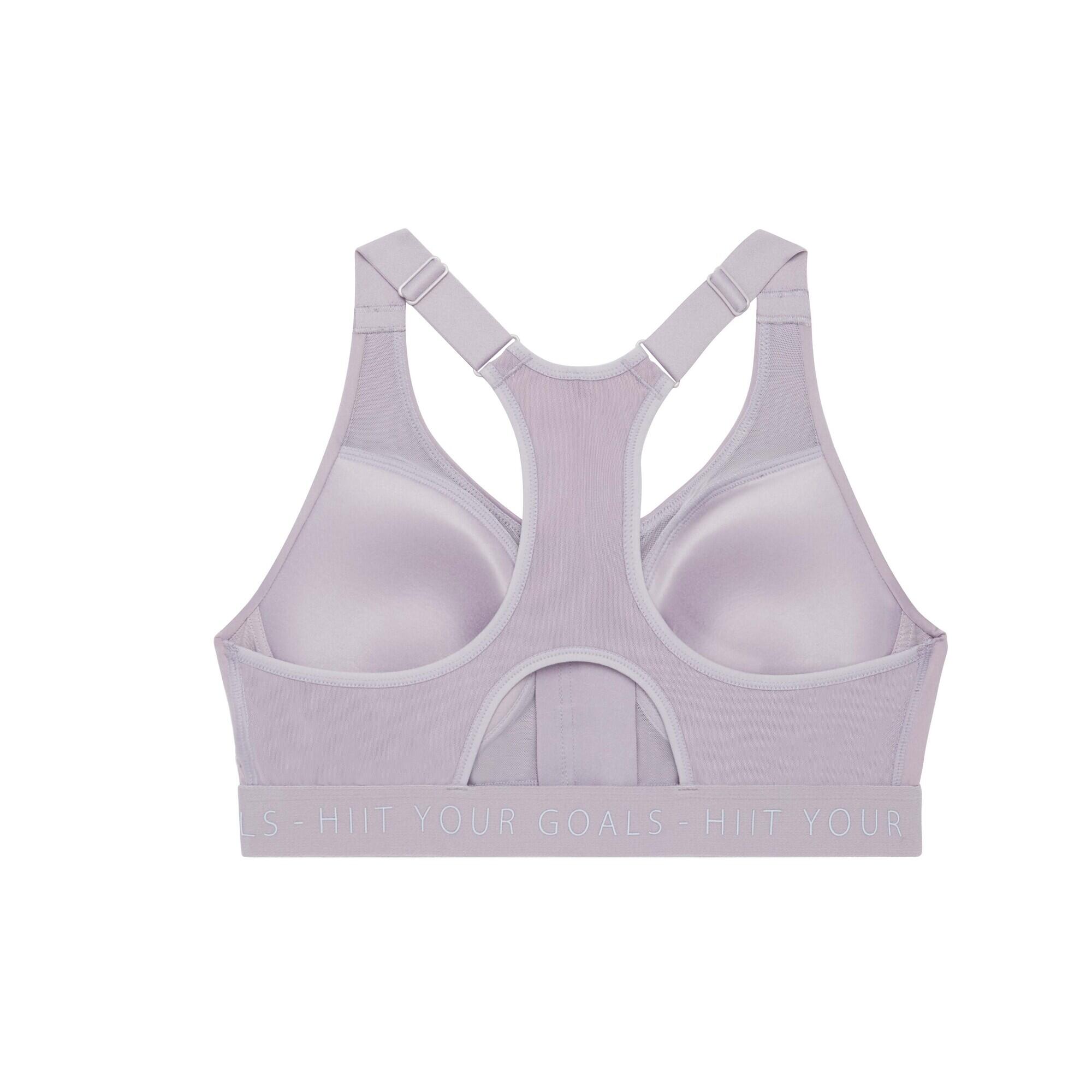 Brassiere-top de fitness de sujeción alta con rellenos y cierre para mujer 9/14