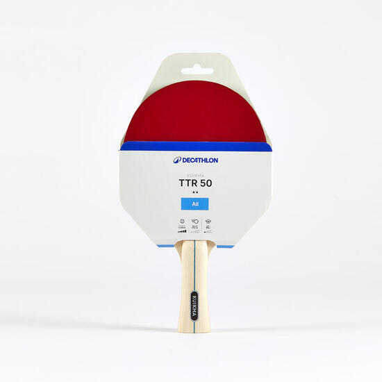 RAQUETTE DE TENNIS DE TABLE TTR 50 2* POLYVALENTE LOISIR