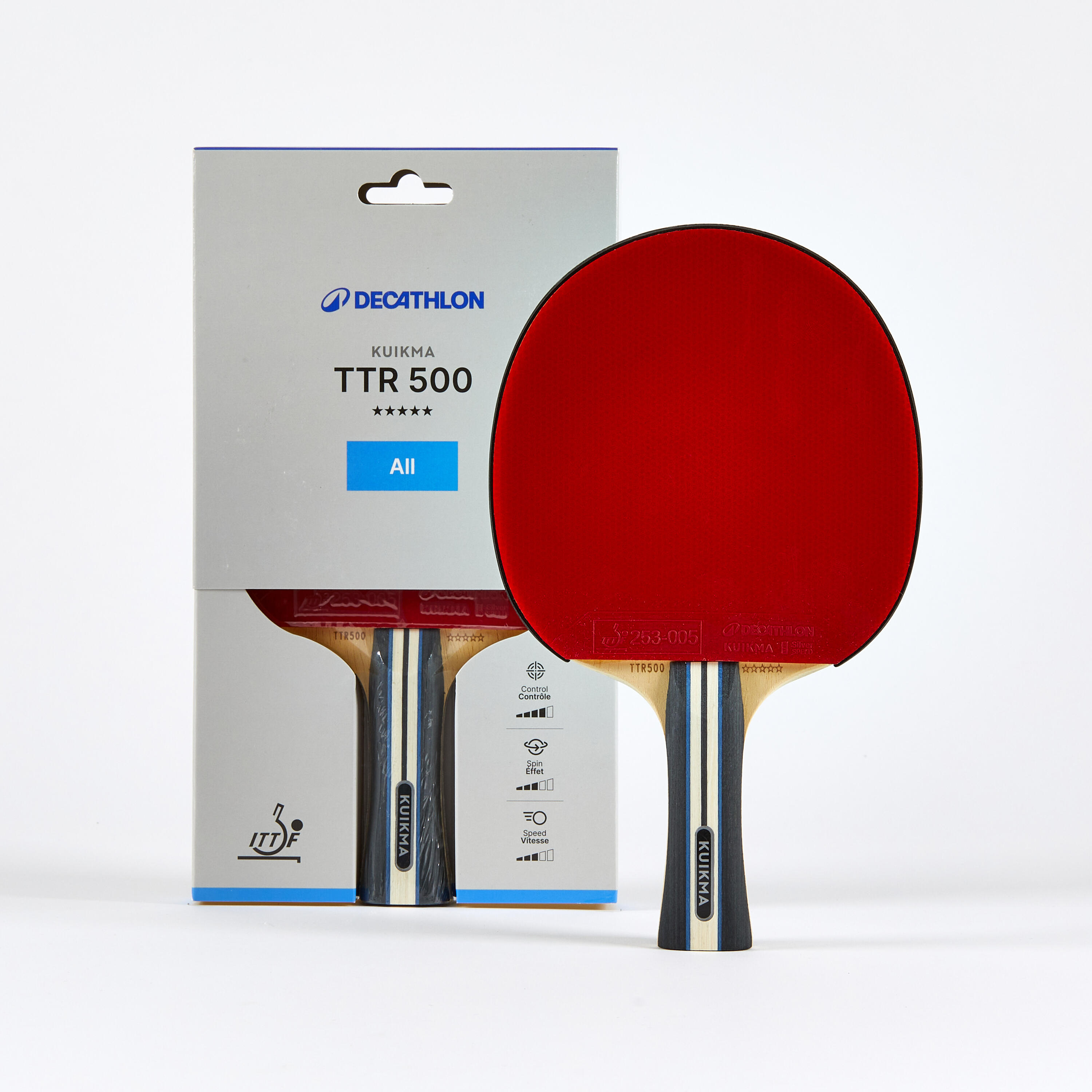 Table Tennis Paddle - TTR 500 Versatile 5 ITTF Club - KUIKMA
