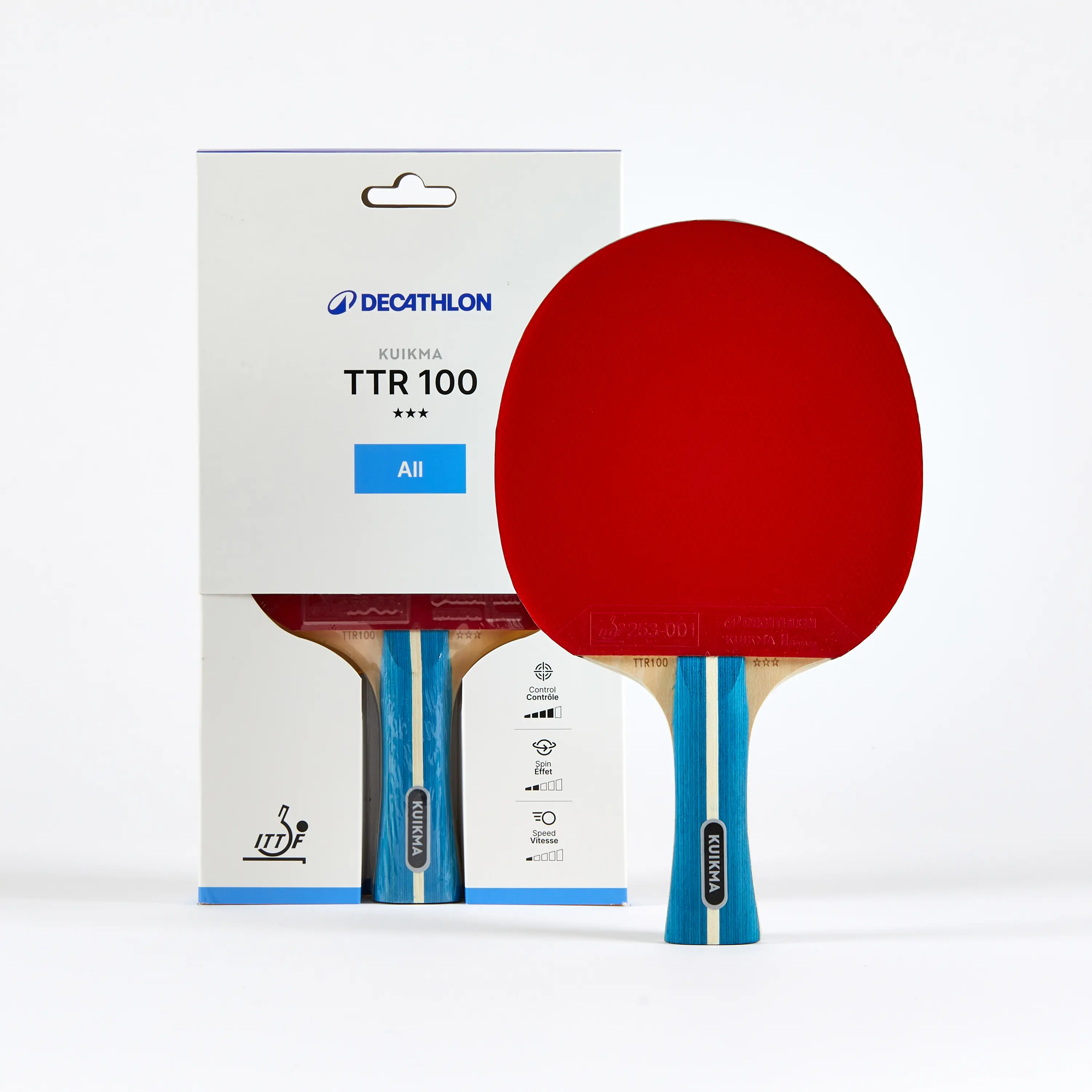 Rakietka do tenisa stołowego Pongori TTR 100 3* wszechstronna ITTF
