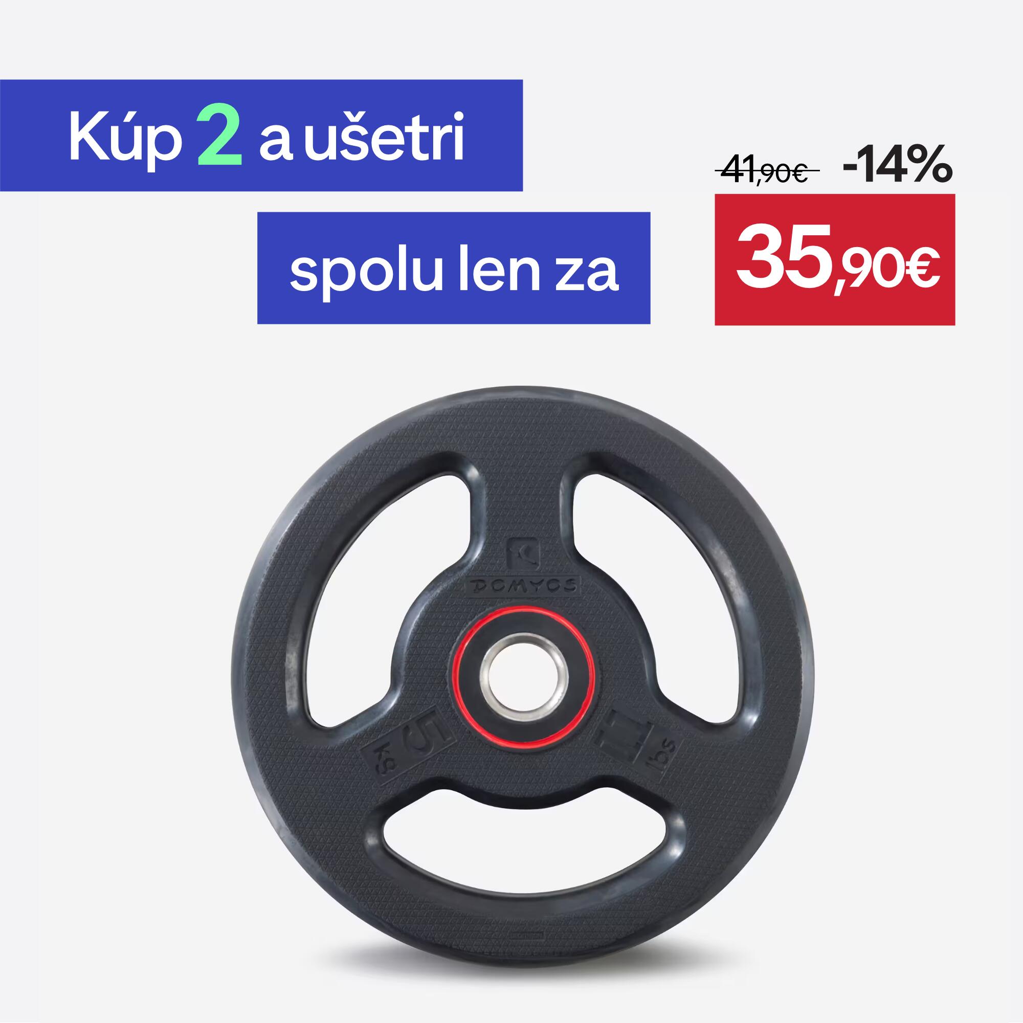 CORENGTH Gumený kotúč na posilňovanie s rukoväťami 28 mm/5 kg 5 kg