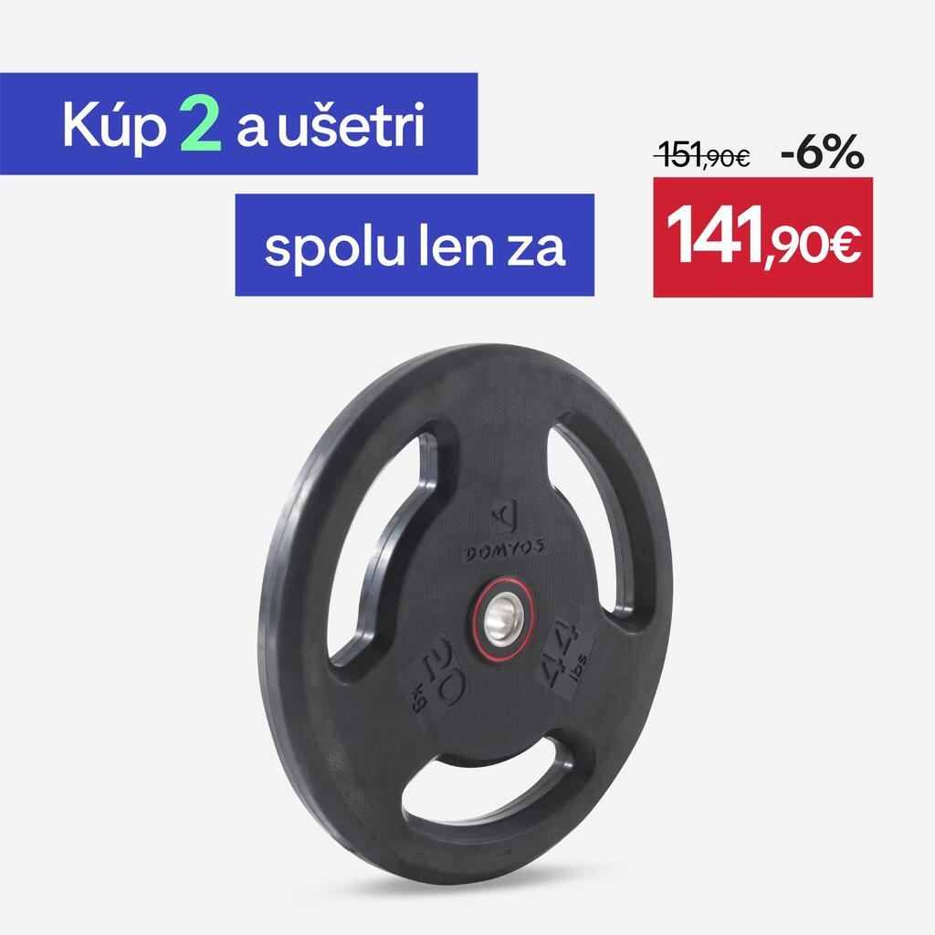 Gumený kotúč na posilňovanie s rukoväťami 28 mm 20 kg