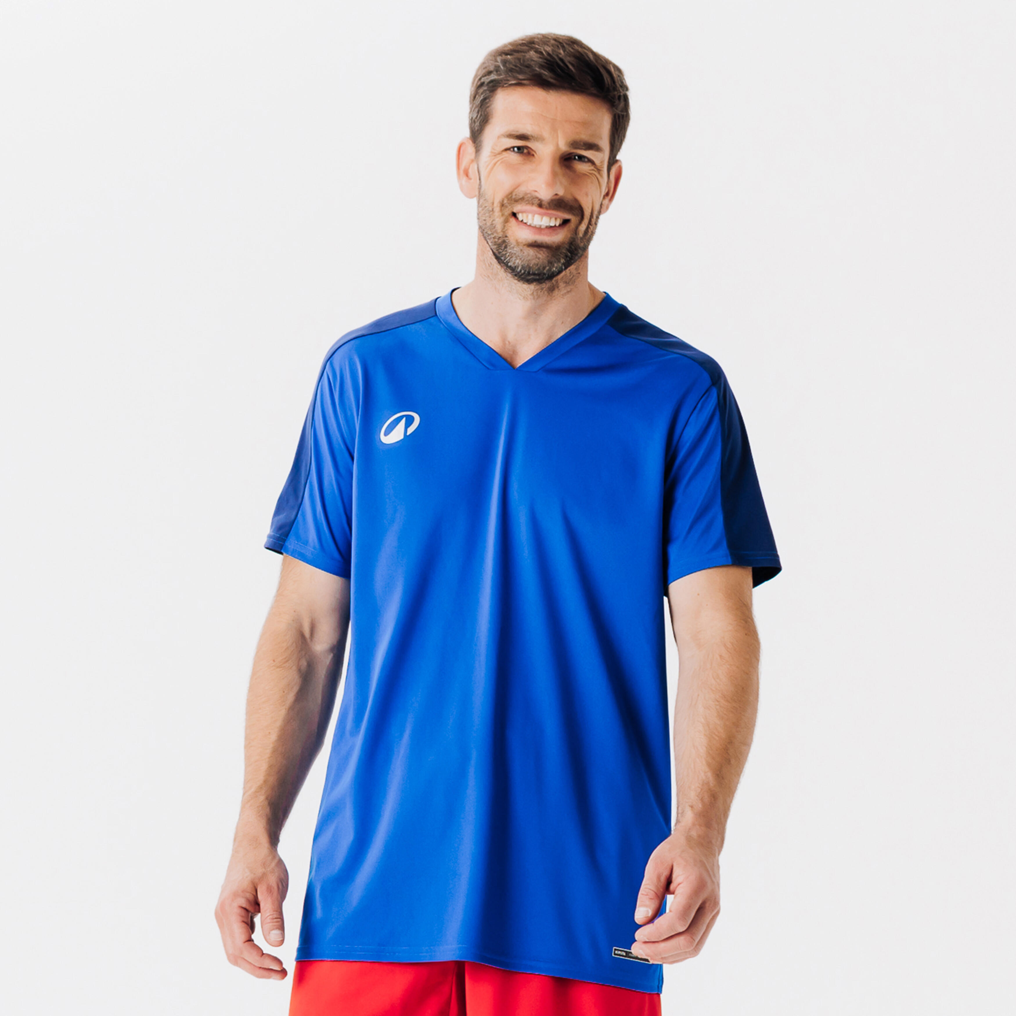 KIPSTA Futbalový dres Essentiel s krátkym rukávom modrý 3XL