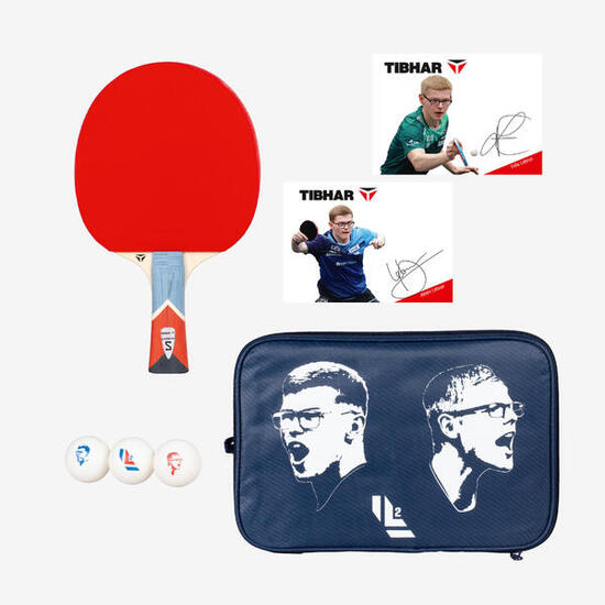 Set de tennis de table (1 raquette + housse + 3 balles + 2 cartes), Pack Lebrun