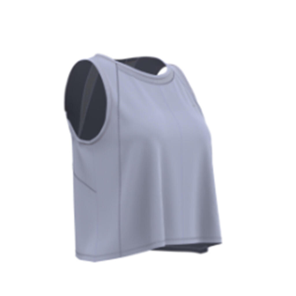 Débardeur court de running respirant femme  - KIPRUN Run 500 dry violet clair