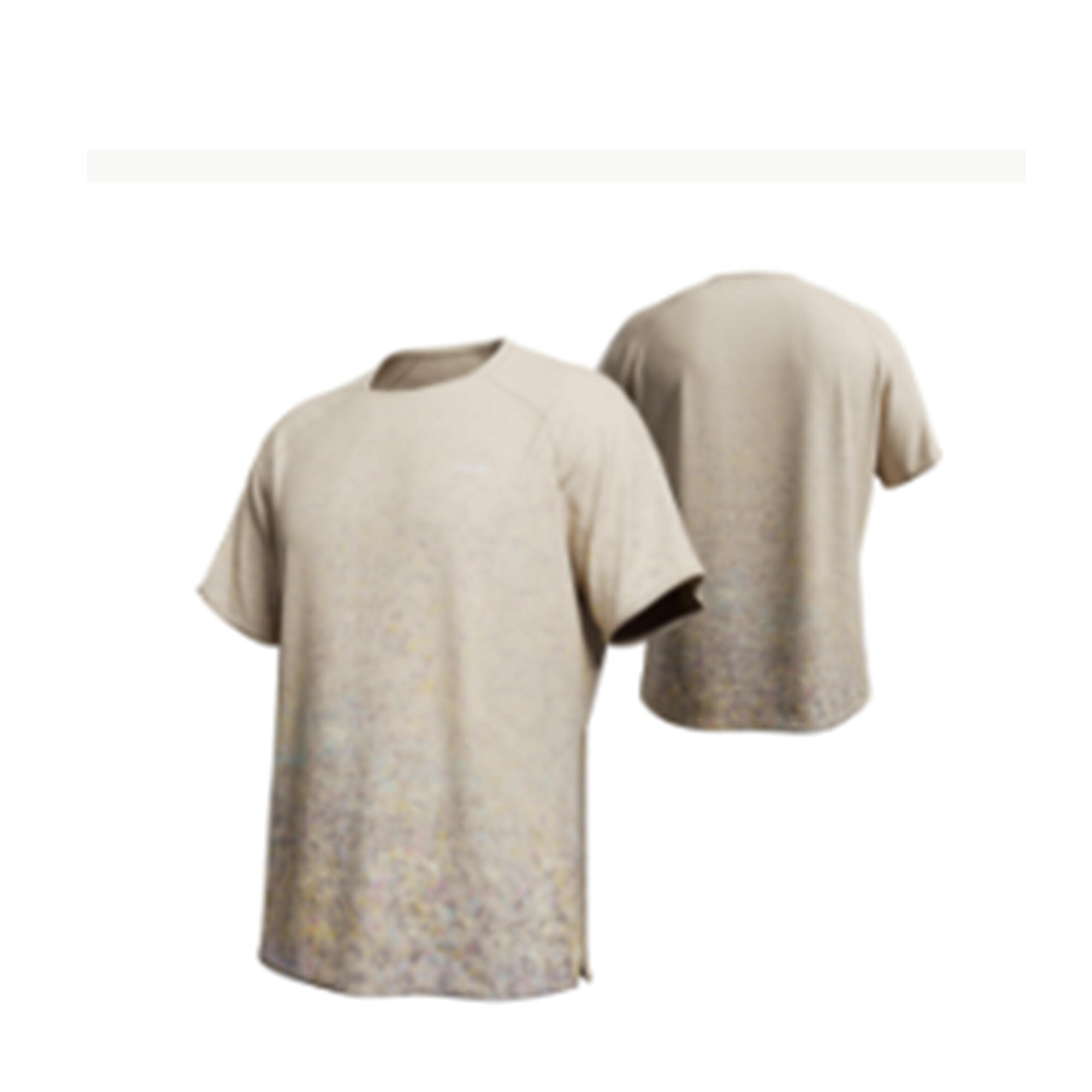 Men's trail T-shirt, Kiprun Run 500 Beige