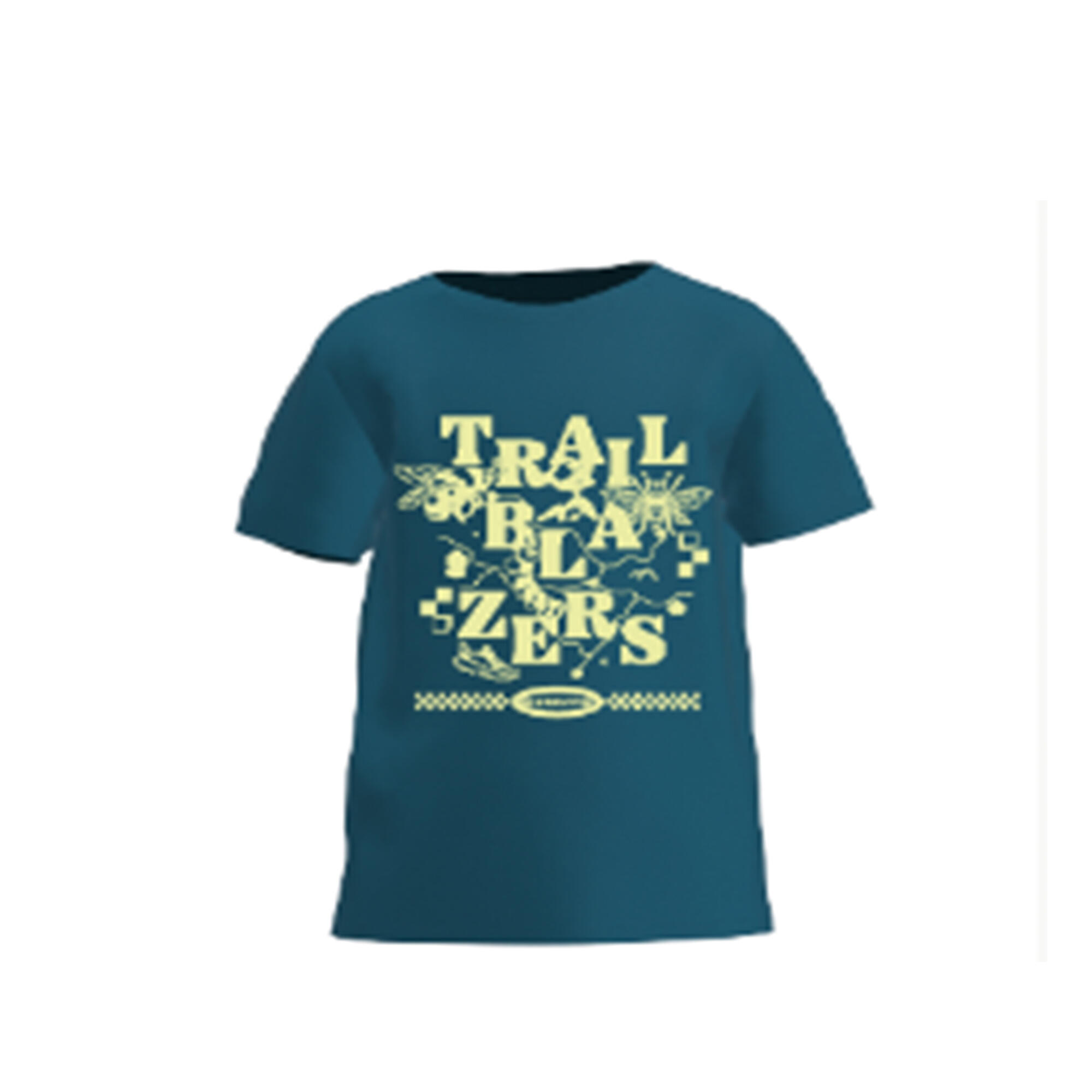 Kids' Breathable Running T-Shirt KIPRUN Dry+ 500-Indigo blue/yellow
