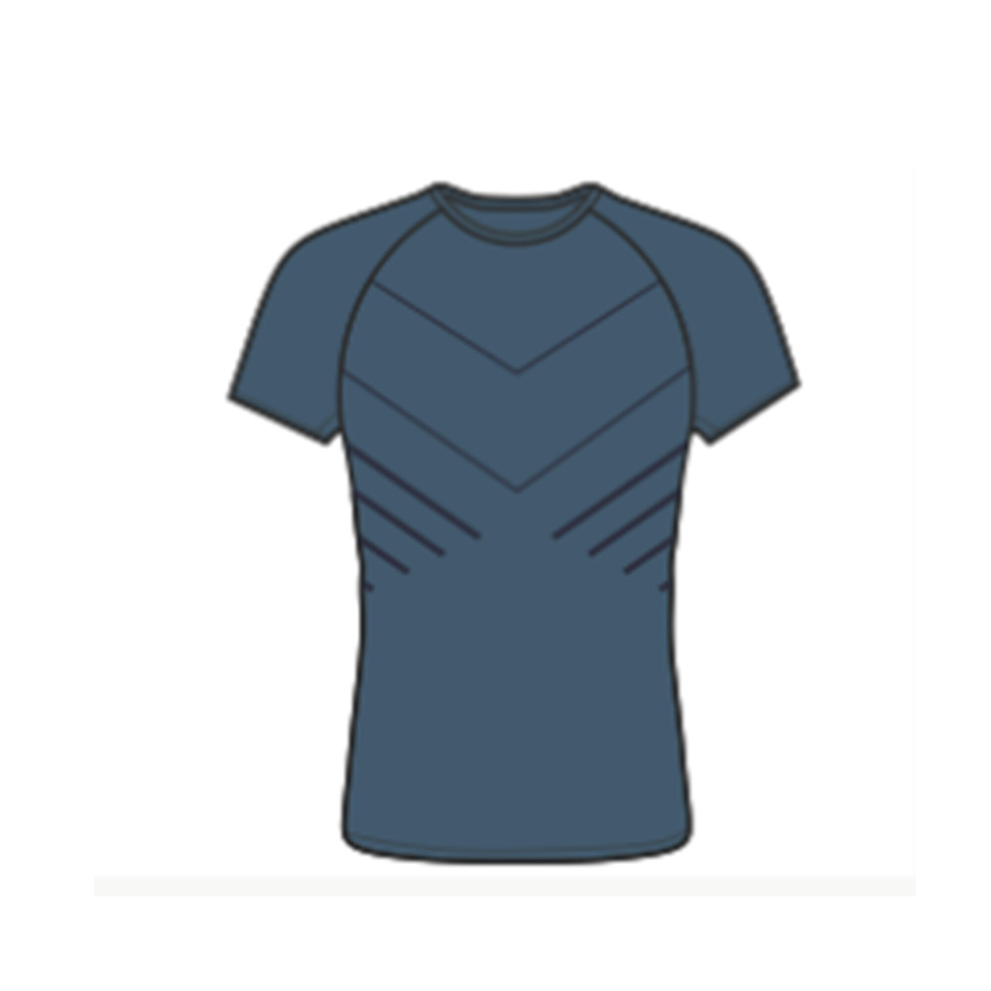 Children's breathable short-sleeved running T-shirt, Skincare 500 slate blue