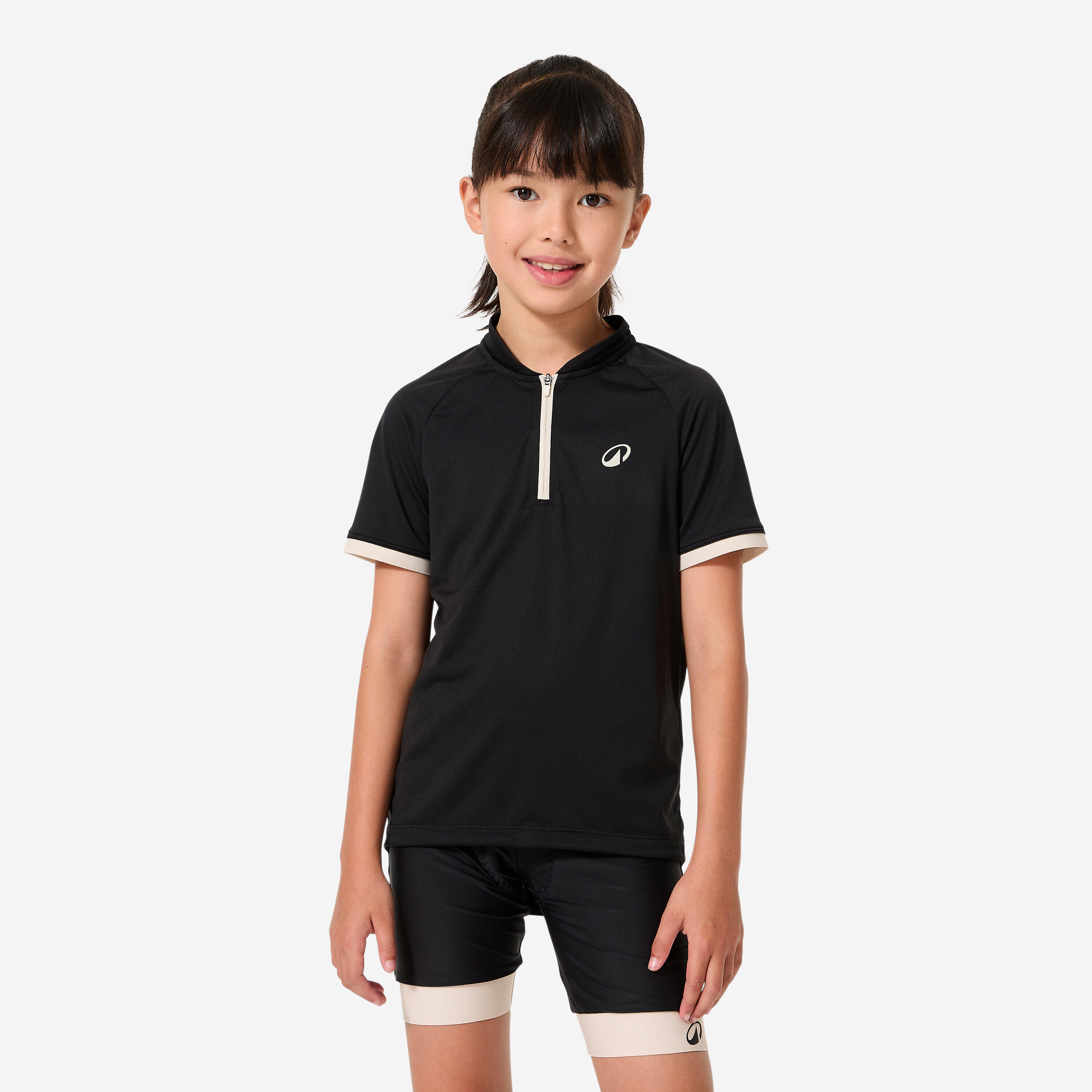 Decathlon UK BTWIN Kids 7-11 Years Expl500 Short-sleeved Cycling Jersey - Black | FREE Click & Collect at Stores and Asda. 365 Days return available.