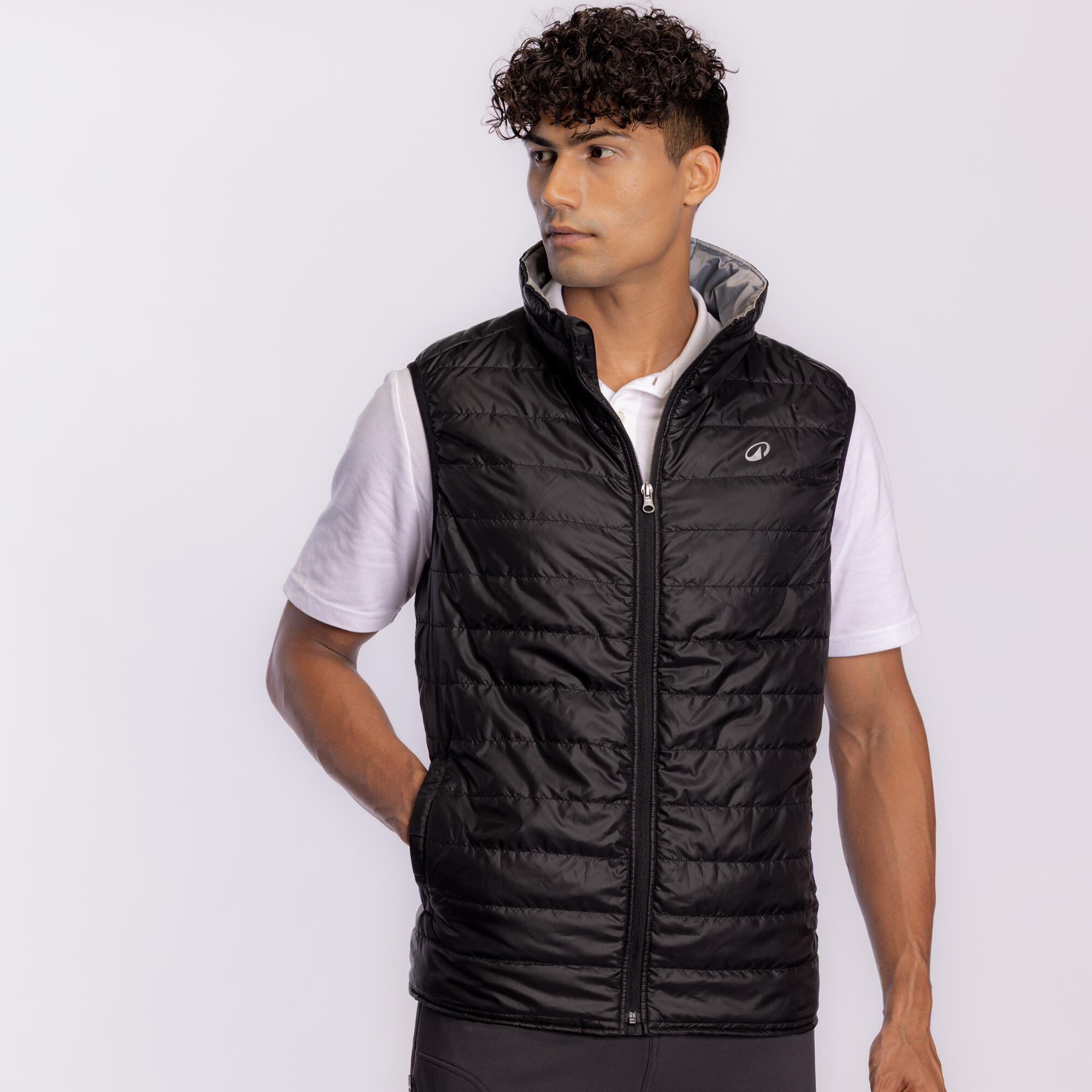 Men Horse Riding Sleeveless Gilet 100 - Black