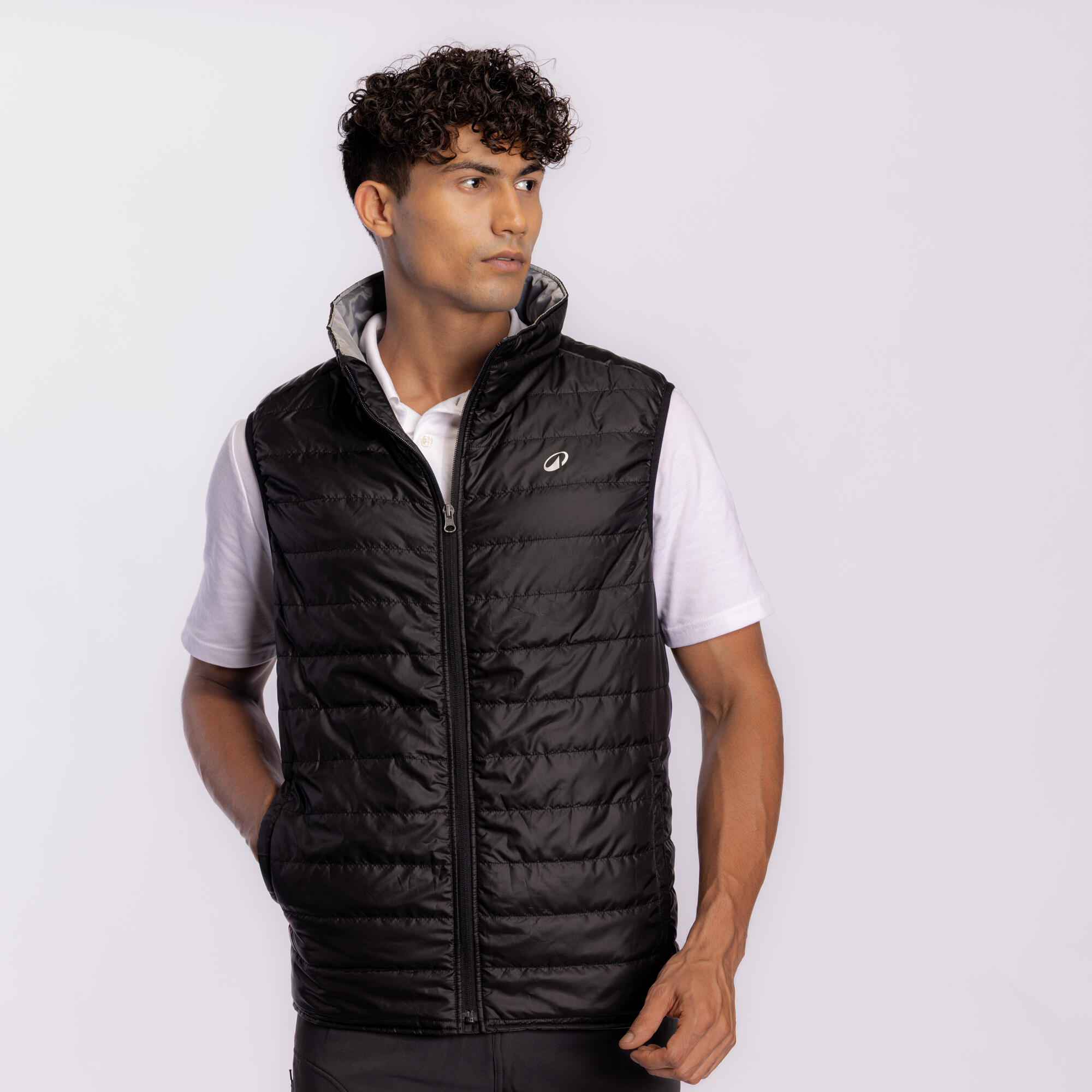 Men Horse Riding Sleeveless Gilet 100 - Black image