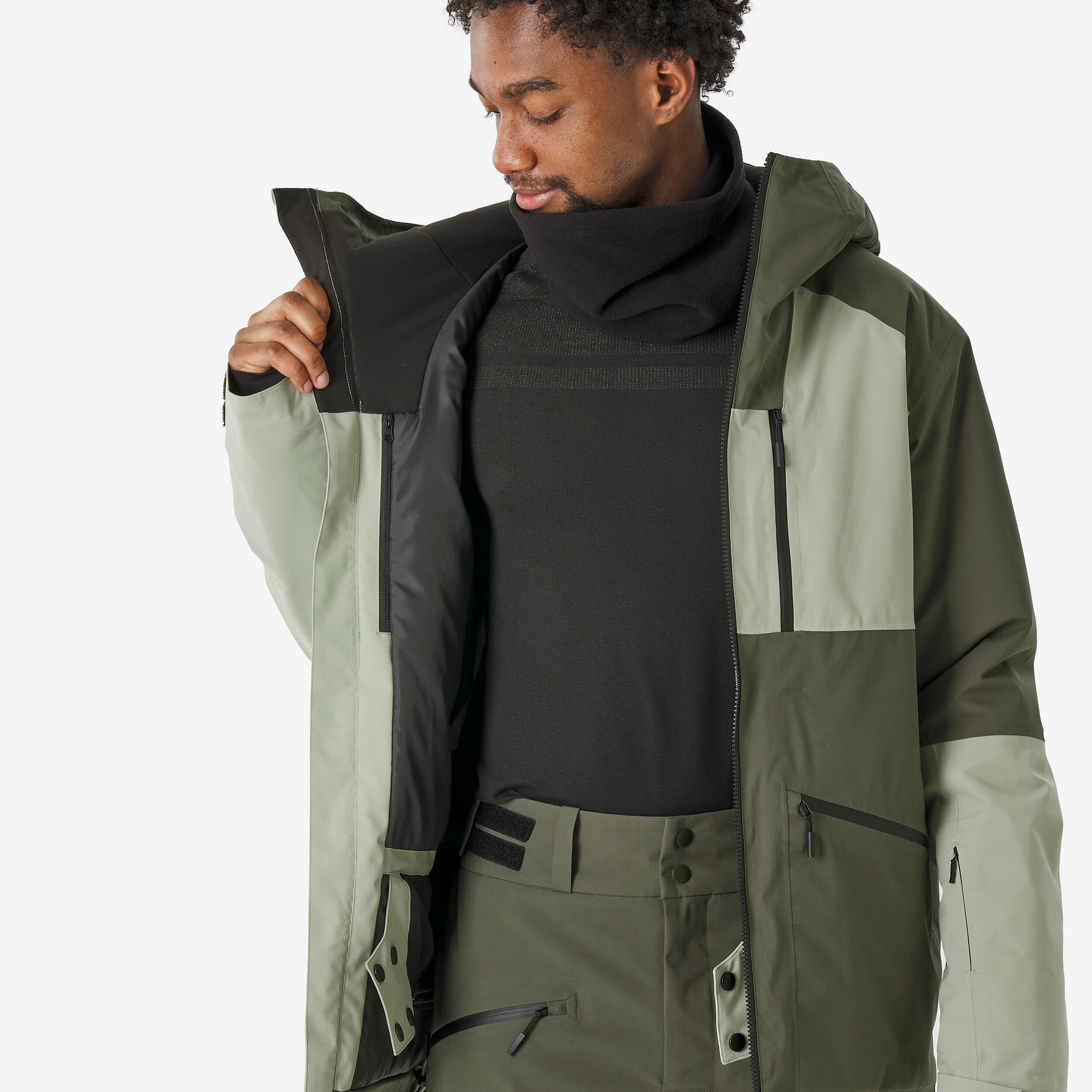 Manteau de ski et planche à neige chaud et respirant homme, 500 AM 8/18