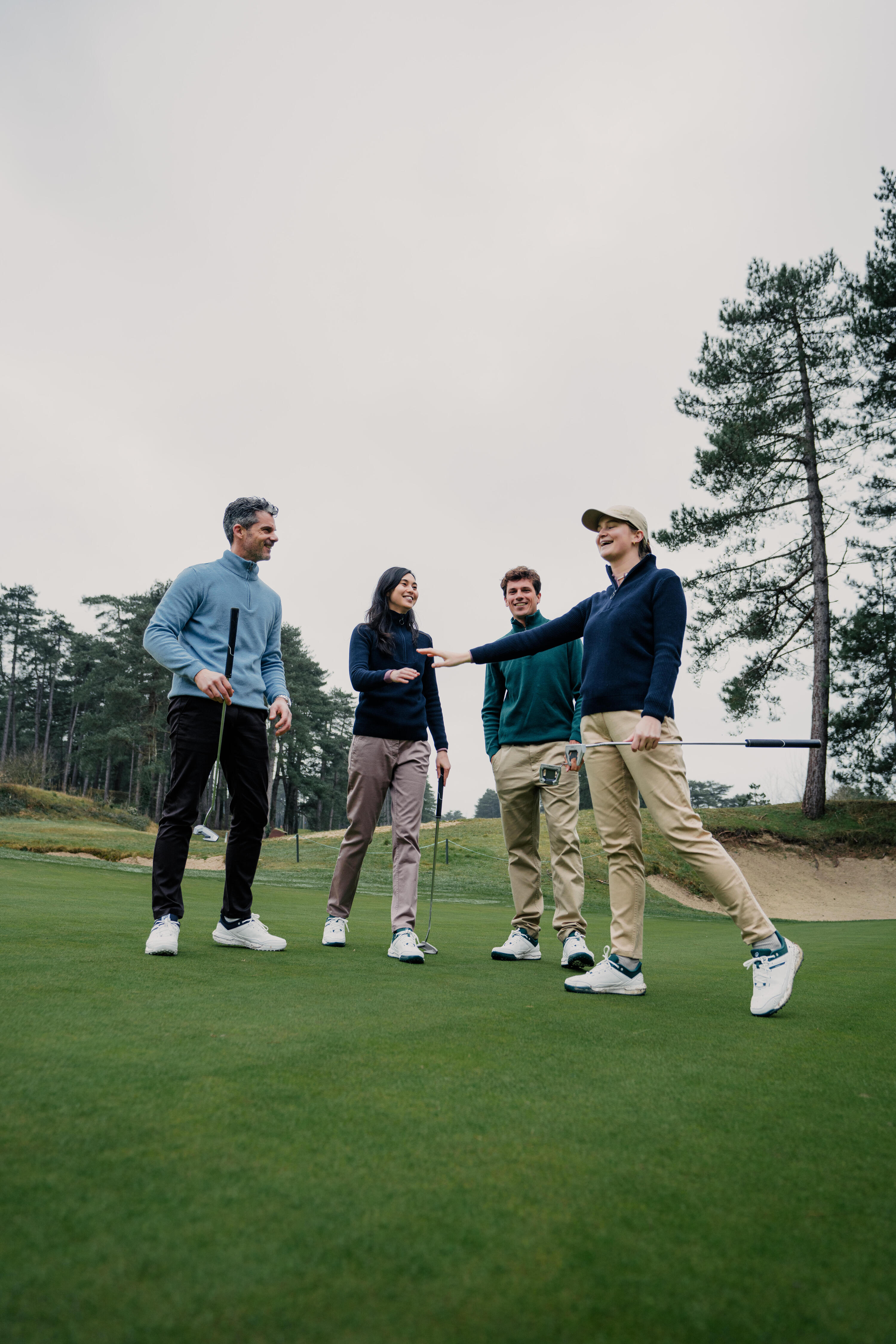 Maglione golf donna MW 500 blu 7/9