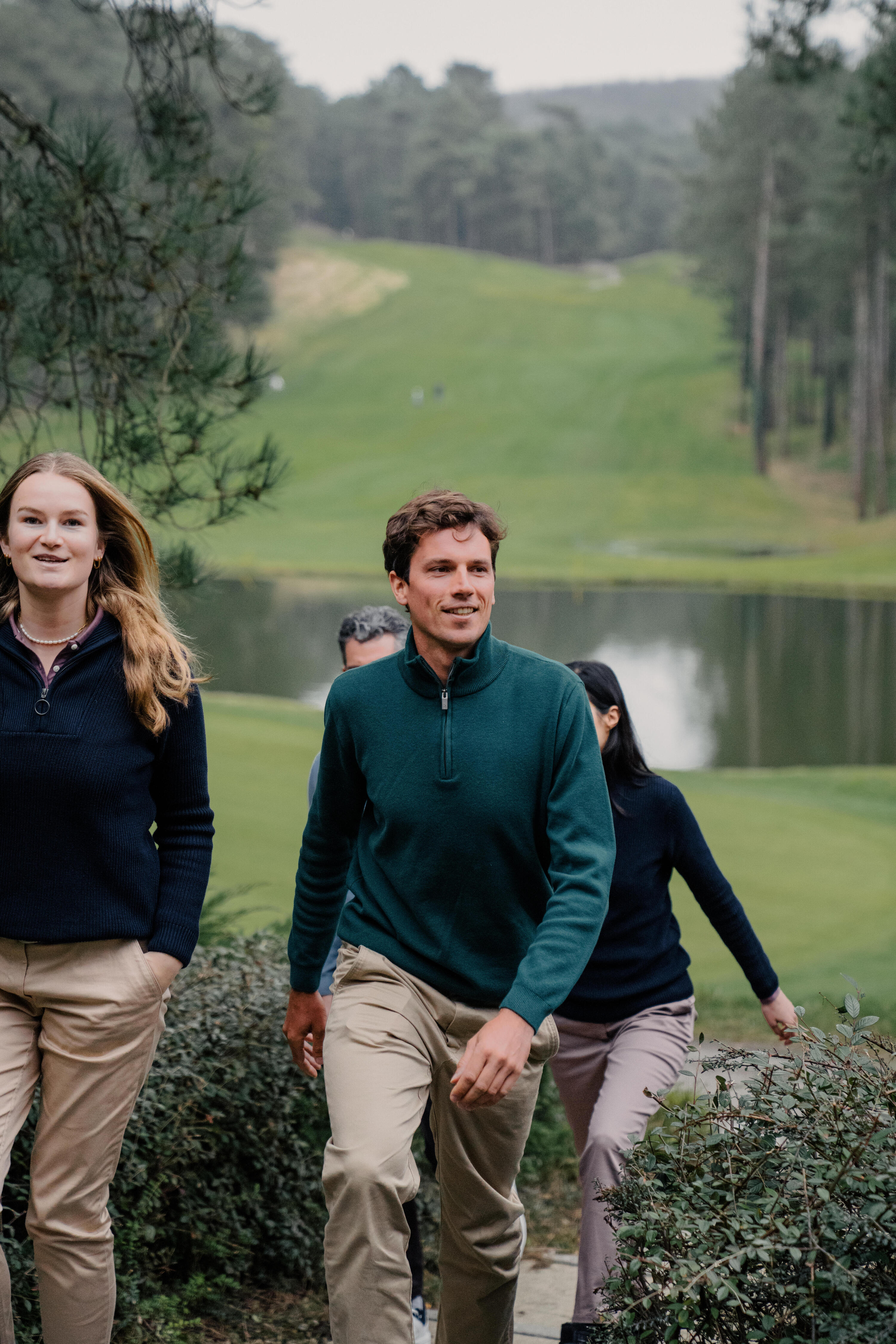 Pull de golf col montant zippé Homme, MW500 vert 9/10