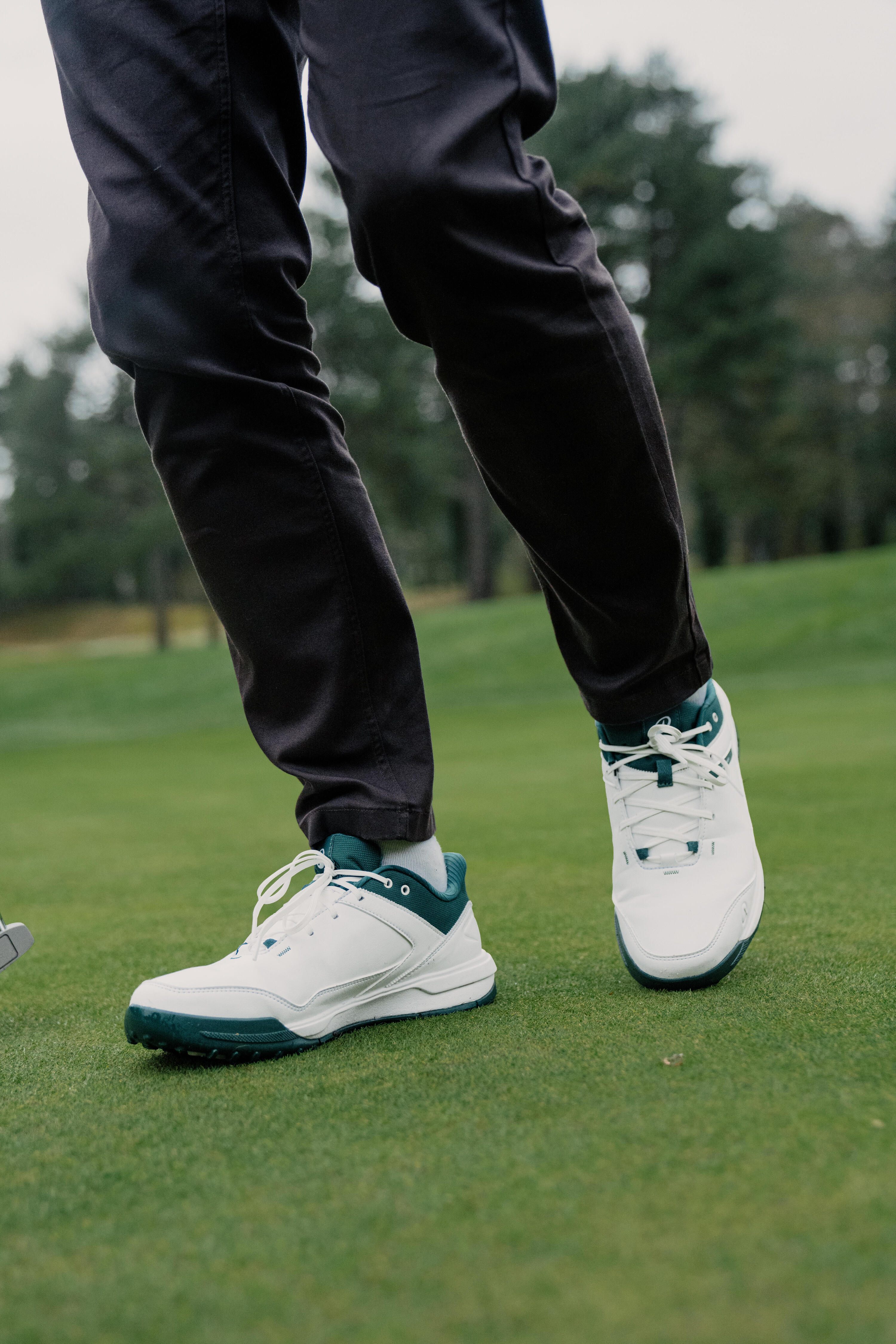 Chaussures de golf imperméables, MW500 blanc et vert 9/10