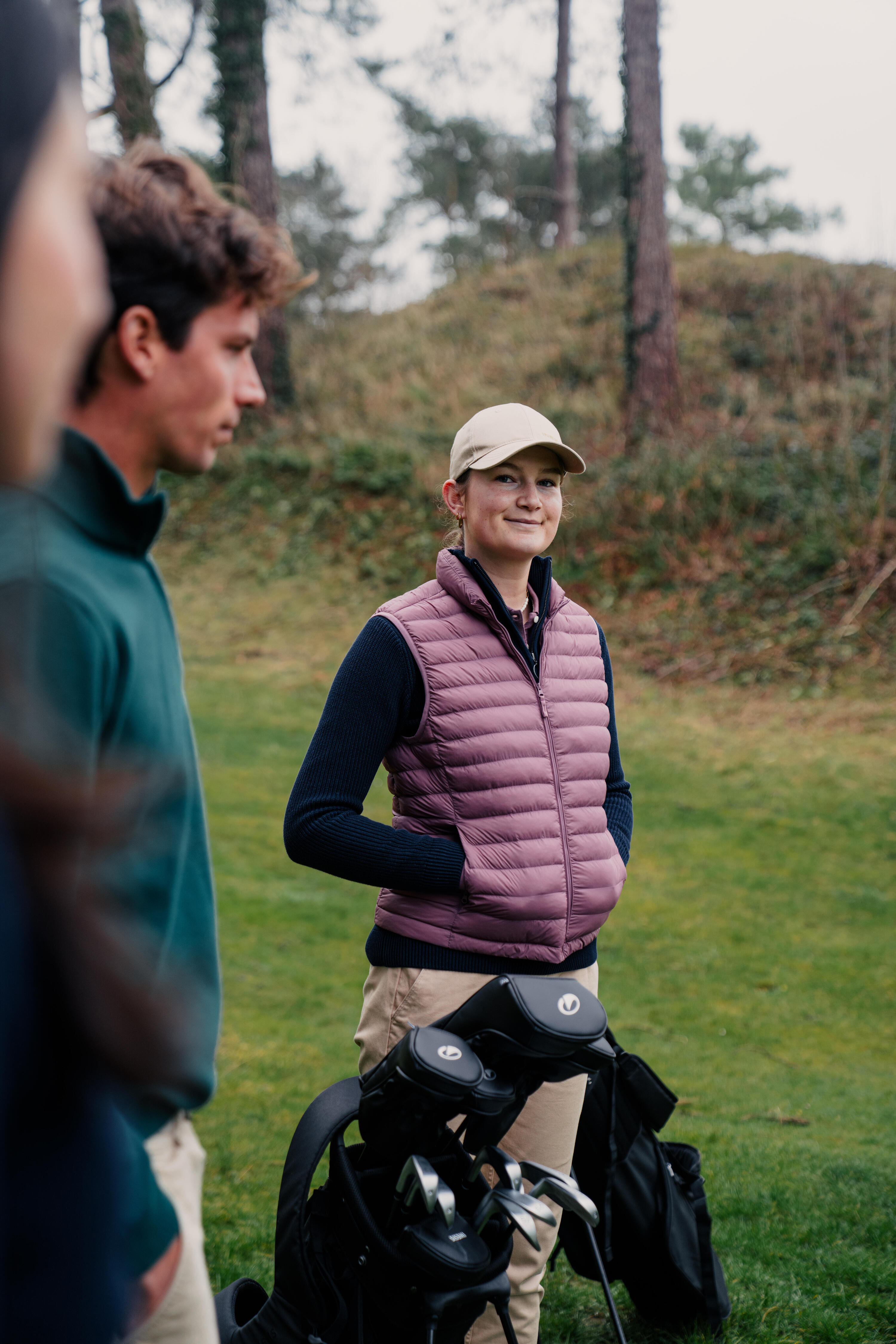 Doudoune de golf sans manches Femme, MW500 violet grisé 11/14