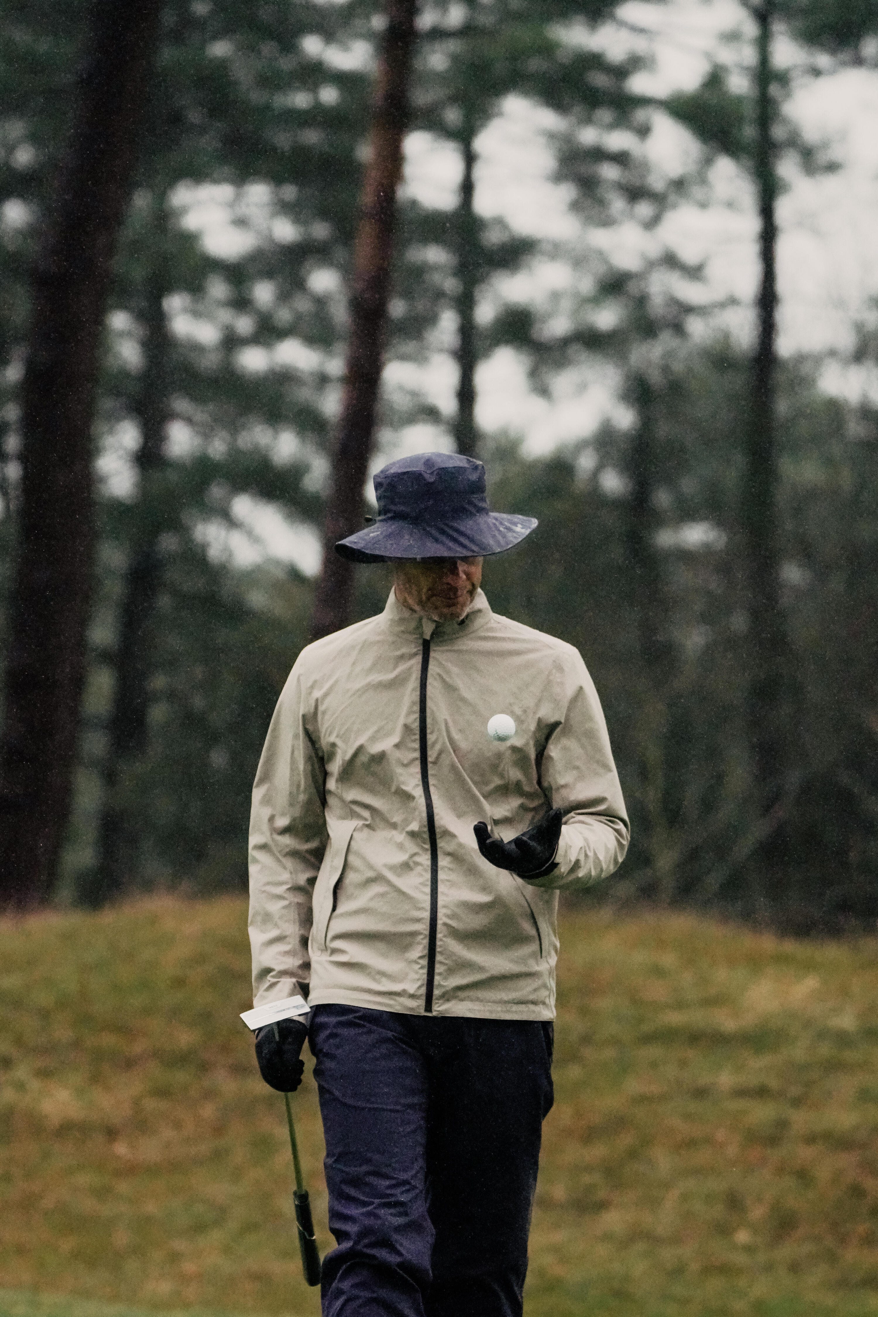 Veste de pluie de golf imperméable Homme, RW500 beige 12/14