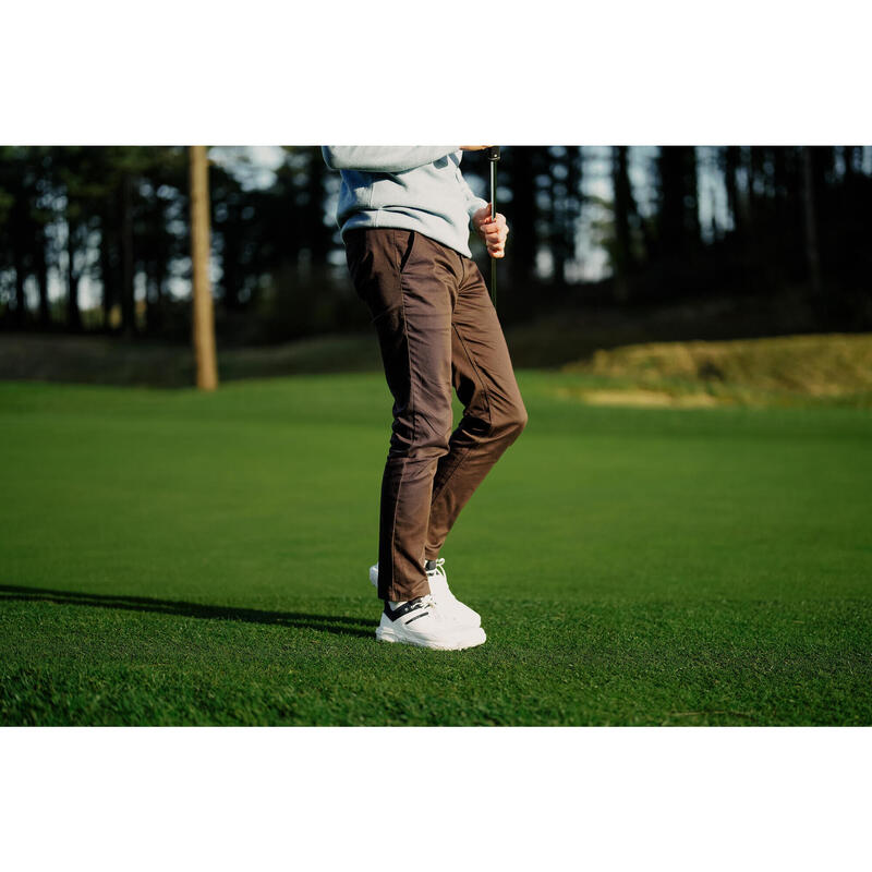 Pantalon golf chino bumbac MW500 Maro Bărbați
