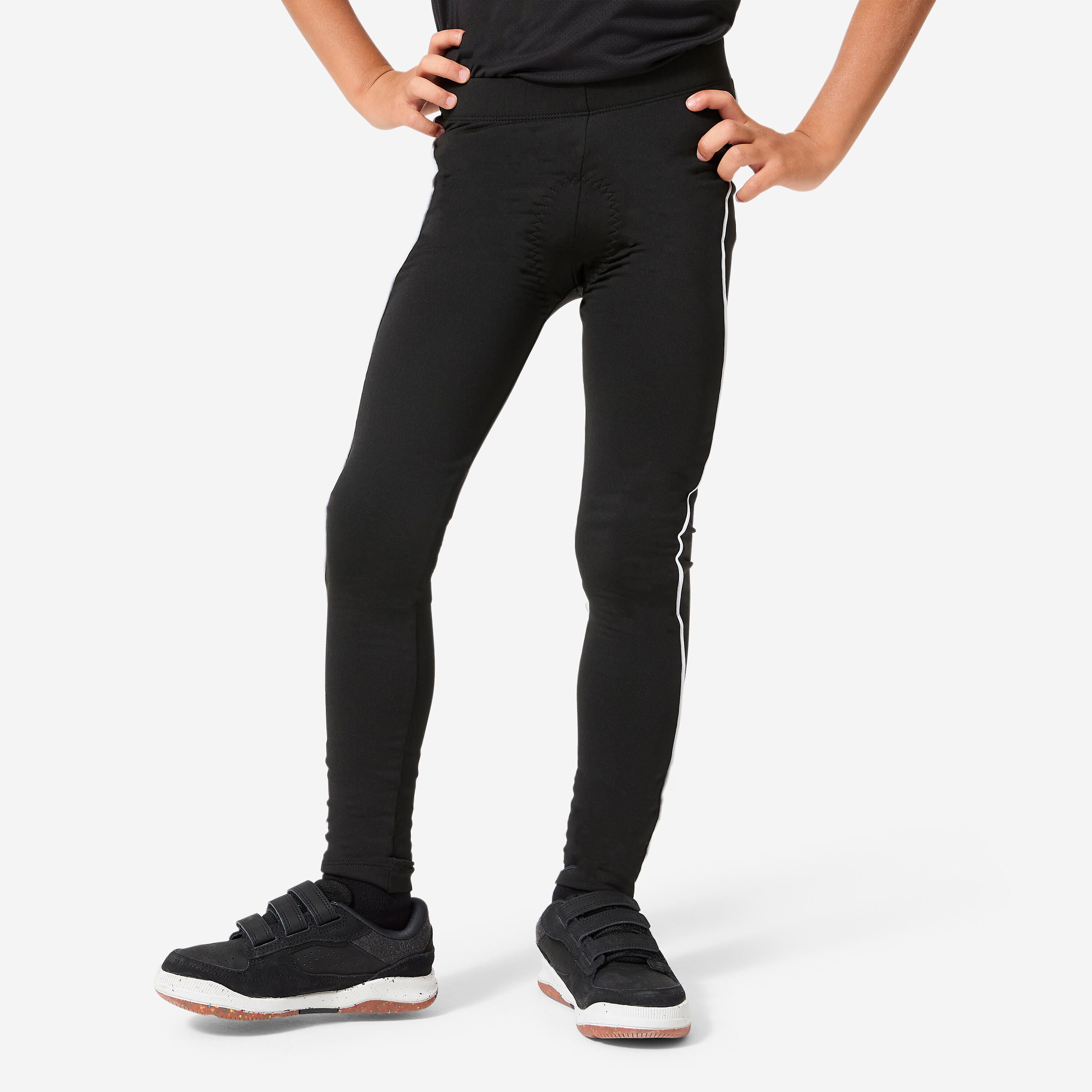 Decathlon UK BTWIN Kids' Bike Tights 100 Age 8-14 - Black | FREE Click & Collect at Stores and Asda. 365 Days return available.