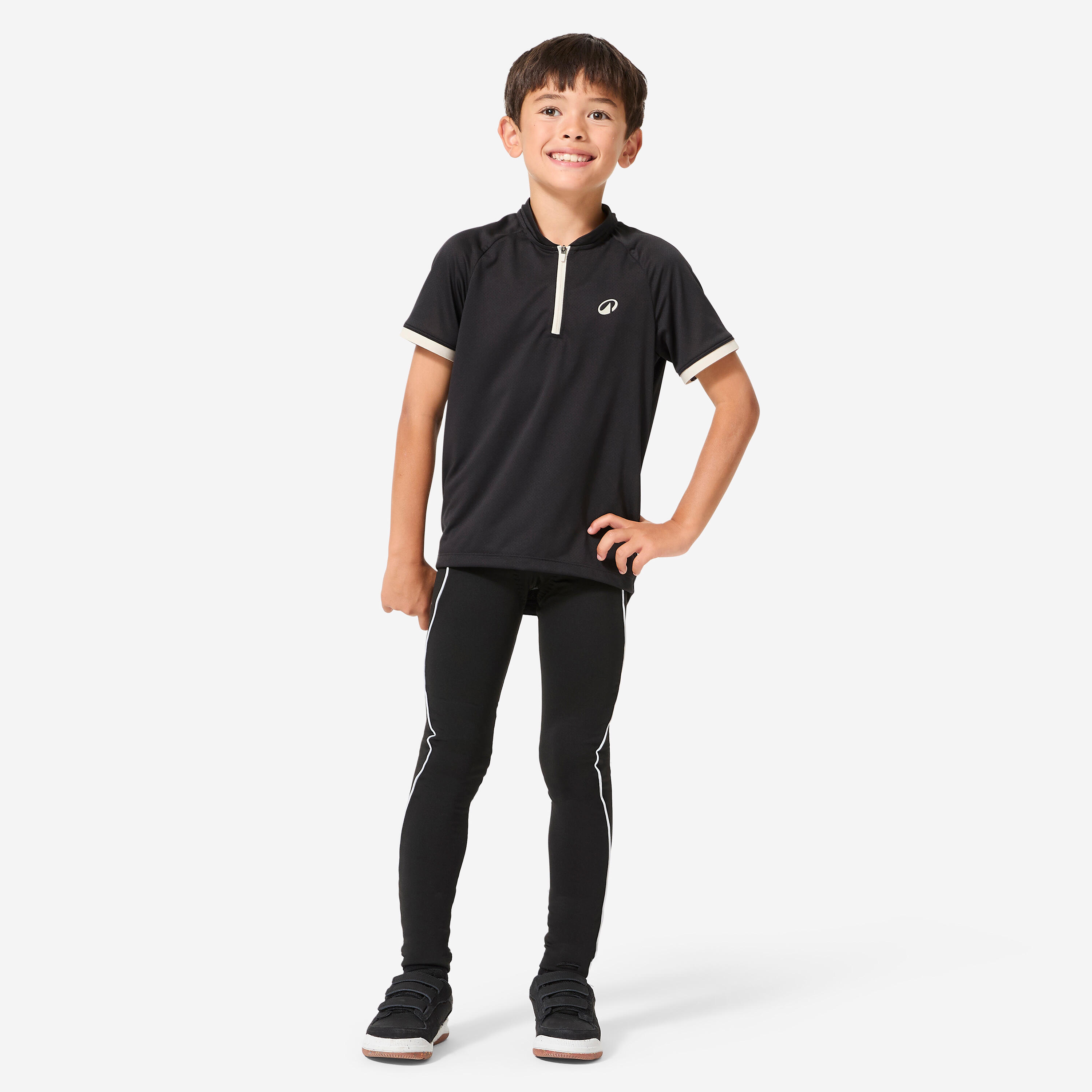 Kids' Bike Tights 100 Age 8-14 - Black 2/5
