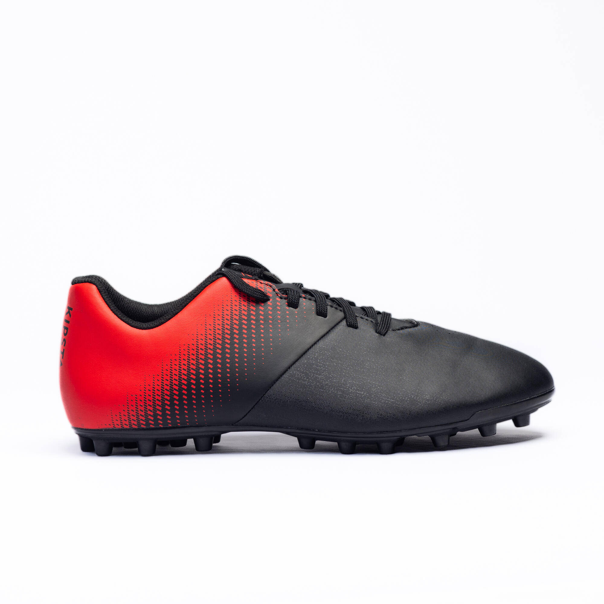 Men Football Shoes Agility 100 for Firm Ground Black Red