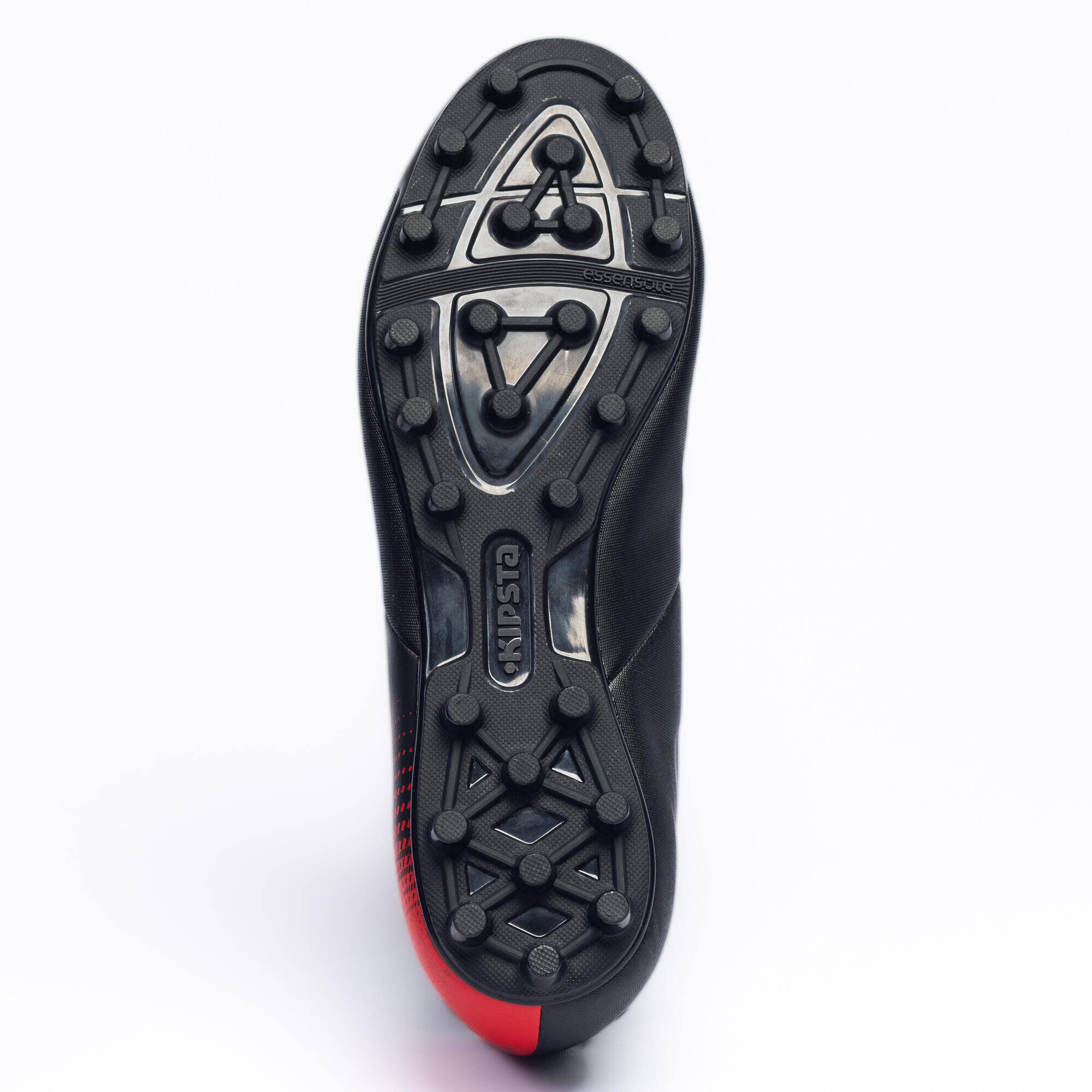 Men Football Shoes Agility 100 for Firm Ground Black Red -  4