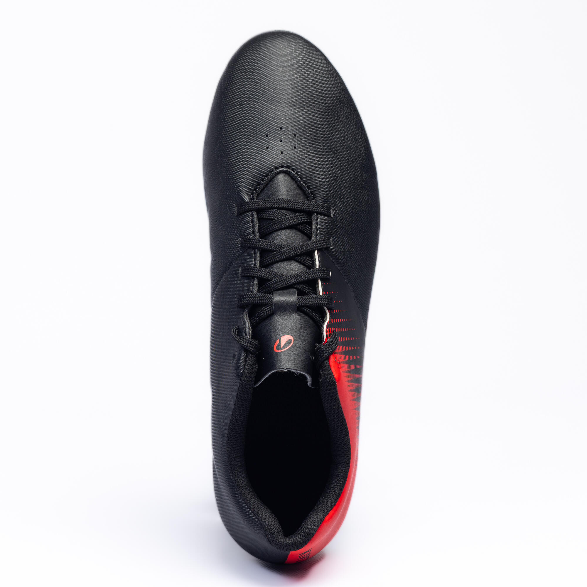 Men Football Shoes Agility 100 for Firm Ground Black Red