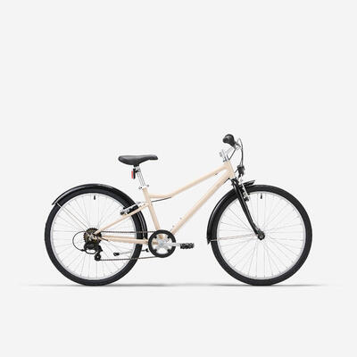 Bici trekking bambino 9-12 anni RIVERSIDE 500 nero-corallo 24 POLLICI