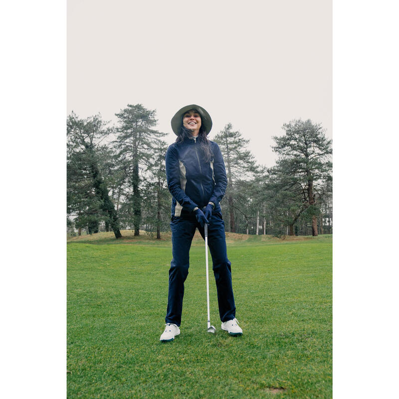 Geacă impermeabilă golf RW500 Bleumarin și bej Damă