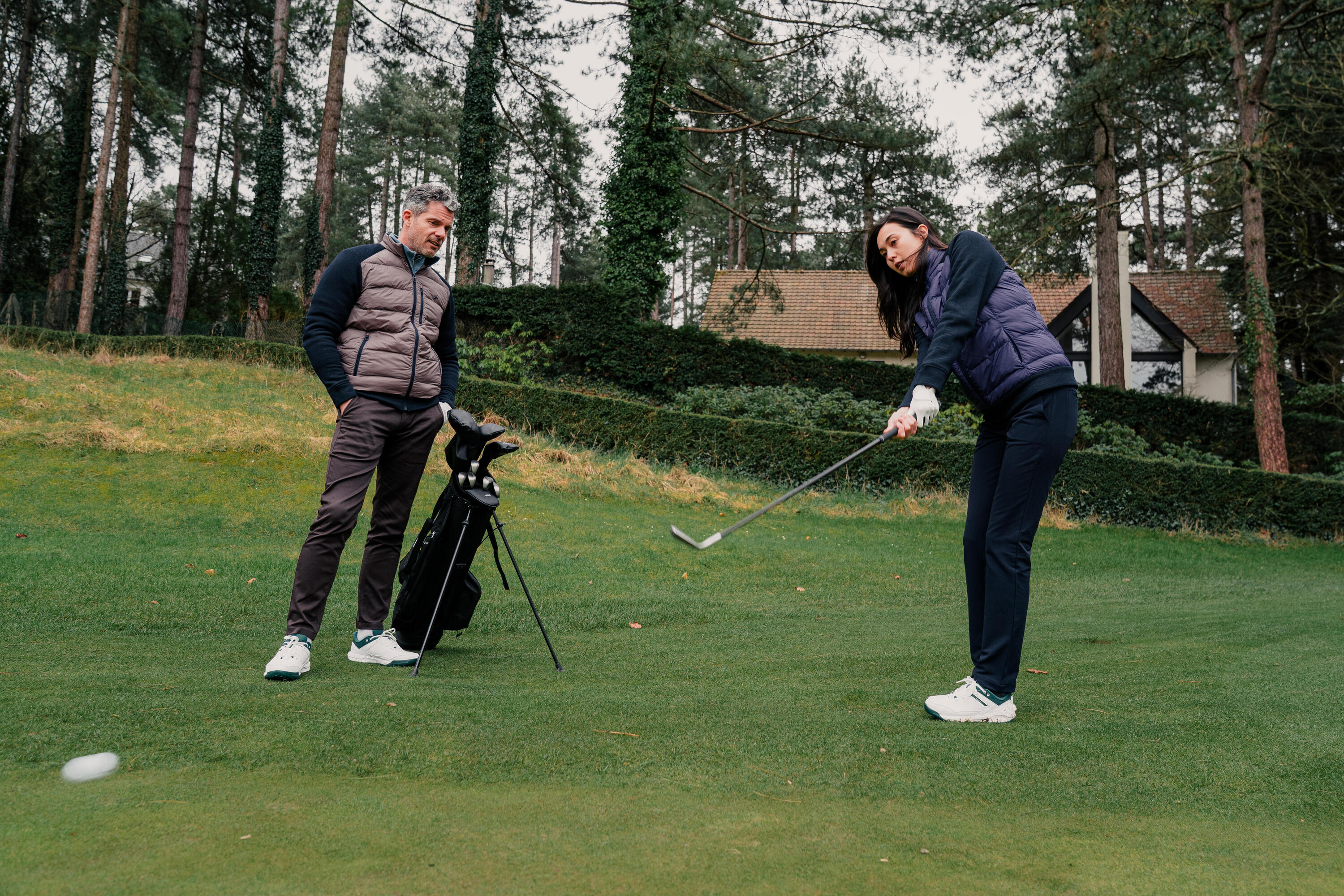 Pantalon golf hiver femme - cw500 bleu marine 9/9