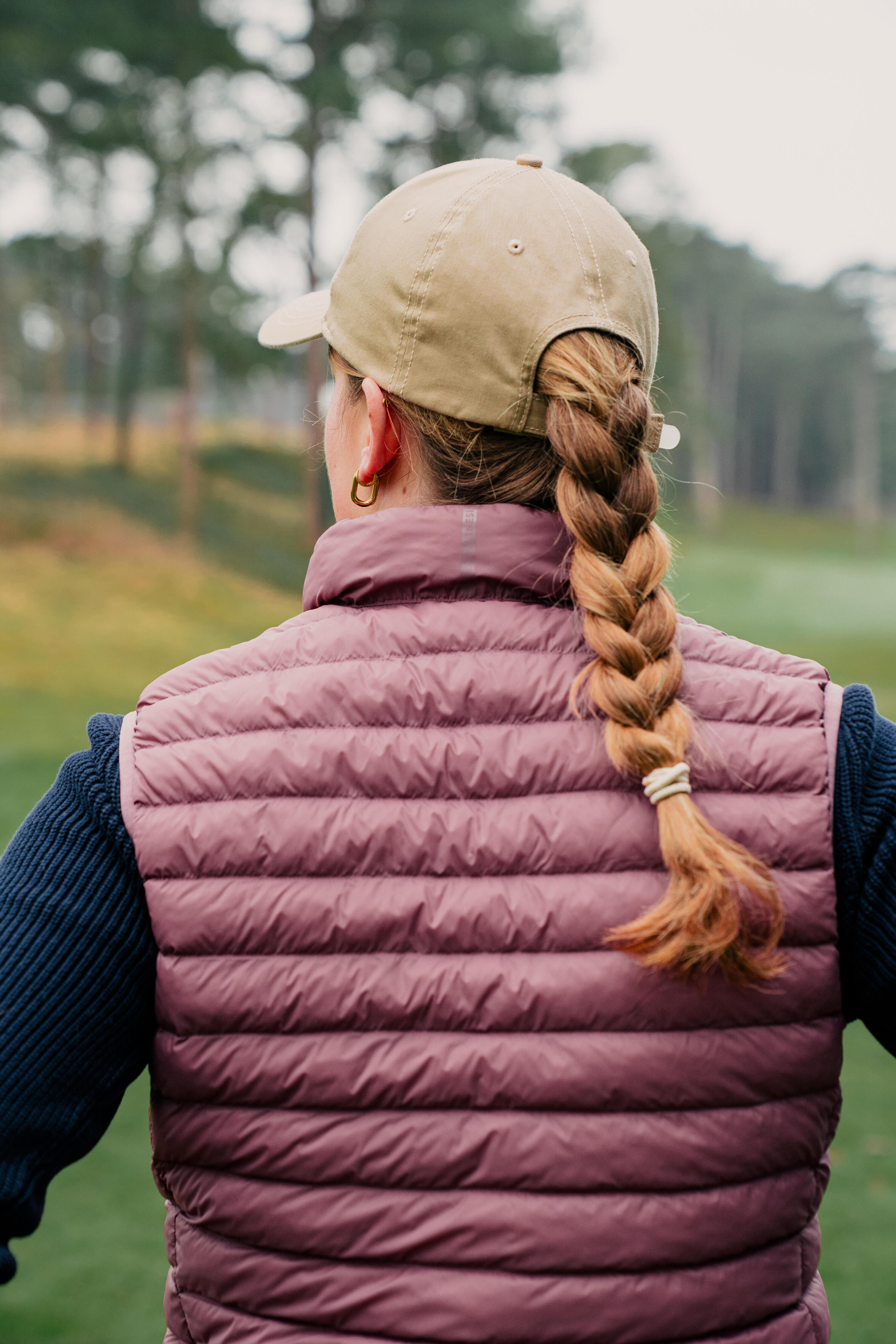 Doudoune de golf sans manches Femme, MW500 violet grisé 12/14