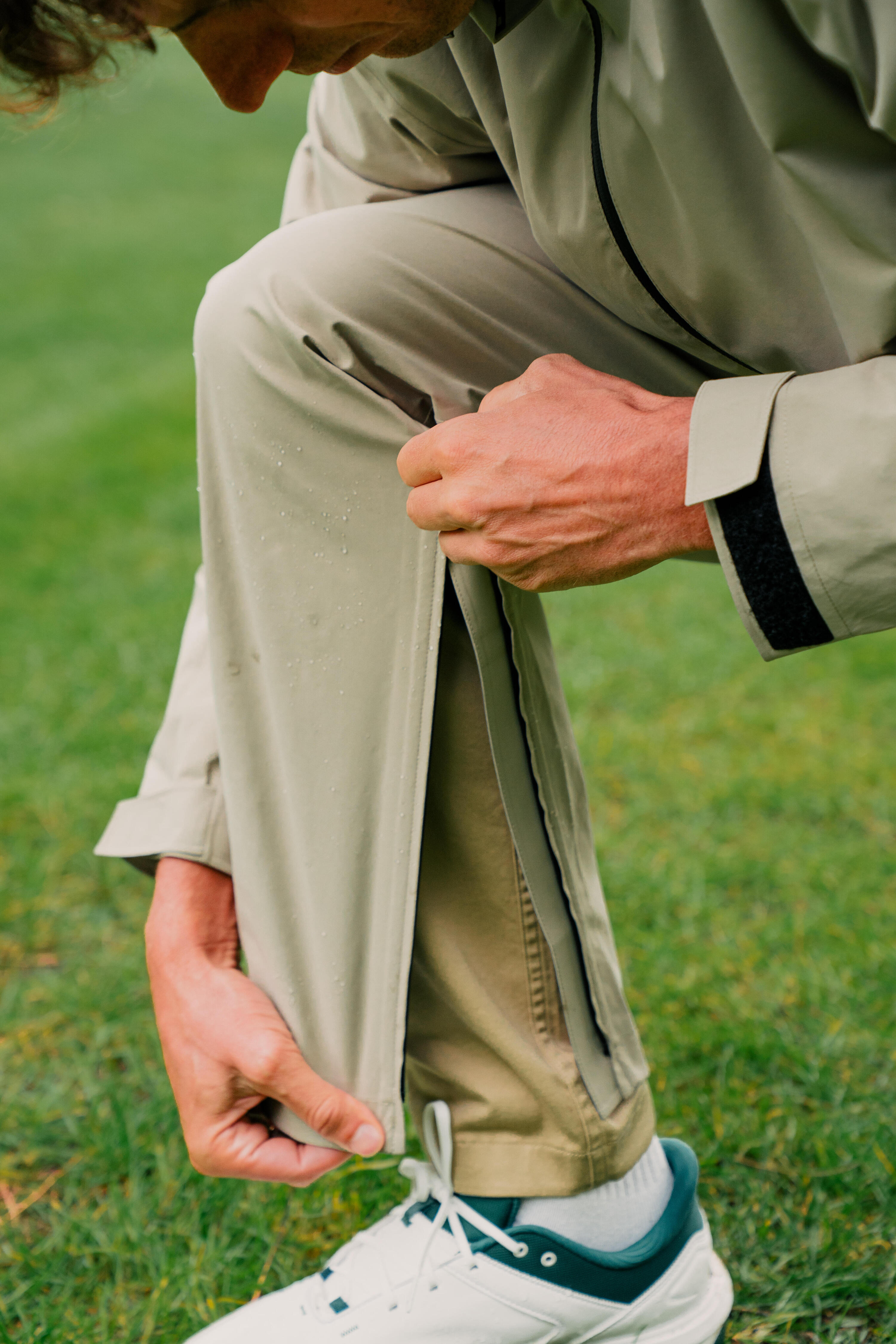 Wasserdichte Golf-Regenhose Herren, RW500 beige 12/12