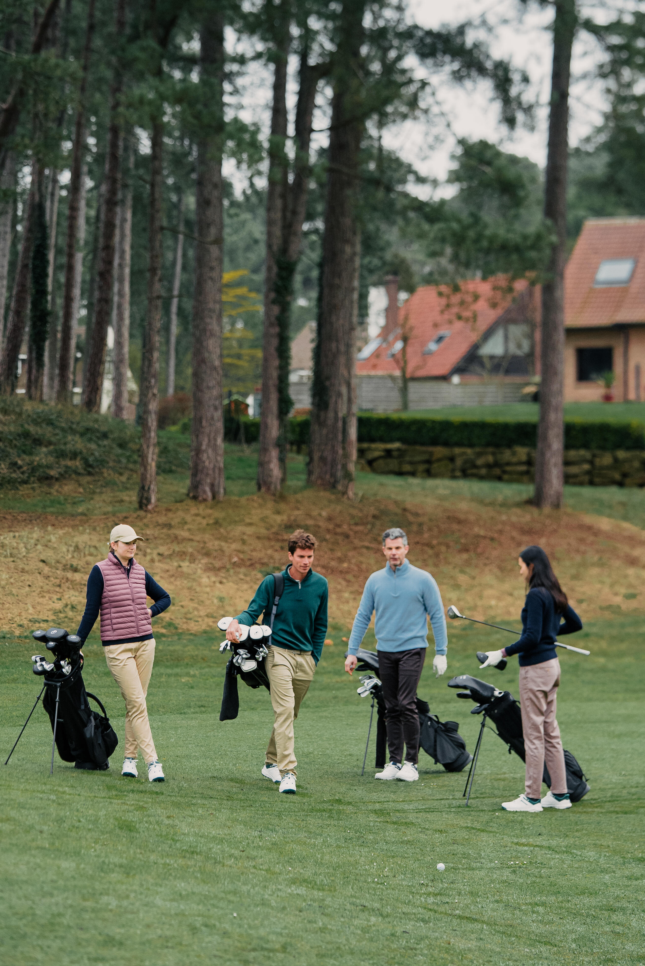 Pull de golf col montant zippé 100% coton Homme, MW500 marine 7/9