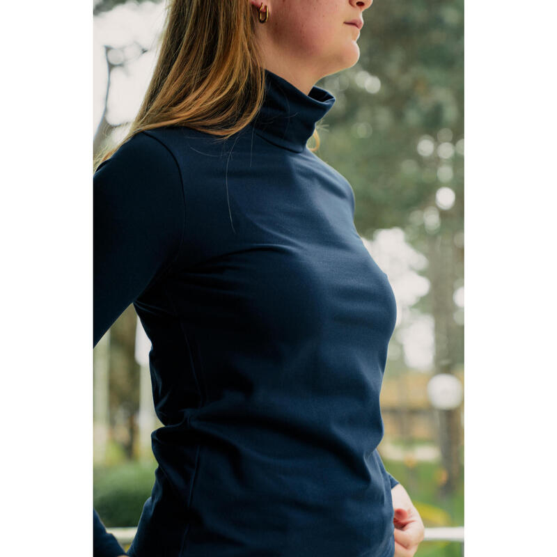 Pulover termic golf guler rulat CW500 Bleumarin Damă