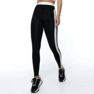 Mallas deportivas 7/8 tiro alto con bolsillo Mujer Black Limba yinyang negro