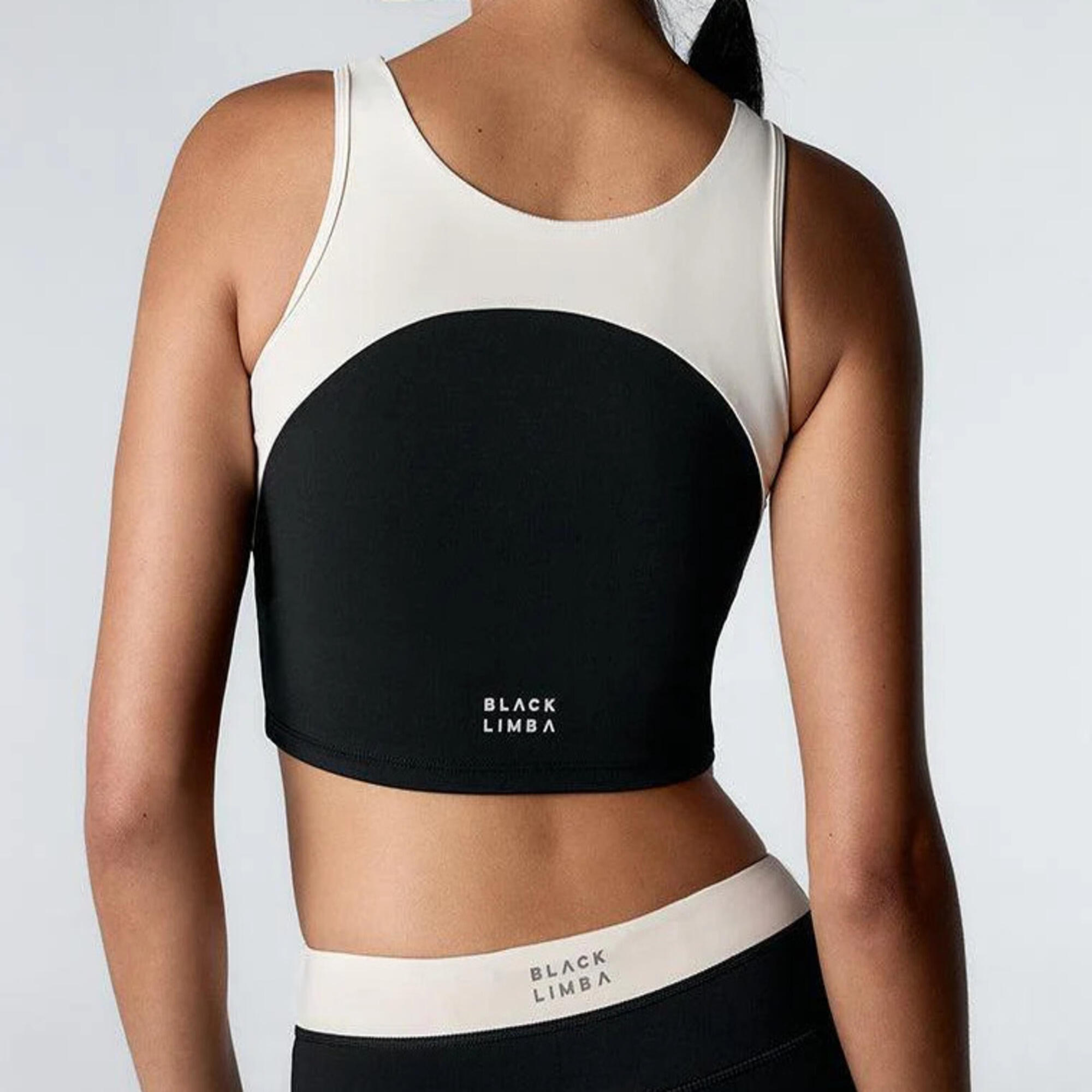 Top deportivo sujeción alta relleno extraíble Mujer Black Limba taijitu negro 2/5