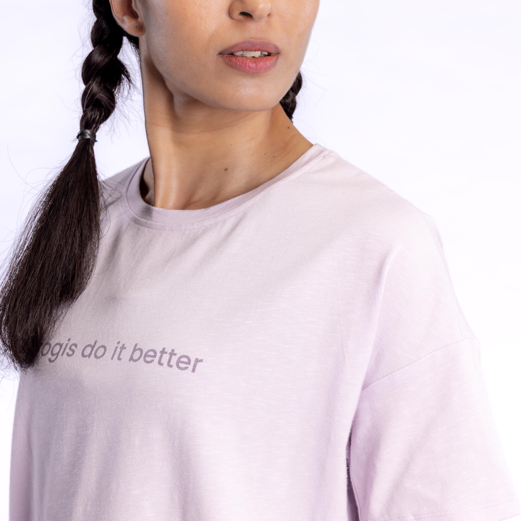 Women's Short-Sleeved Yoga T-Shirt - Purple/Lilac/Pastel