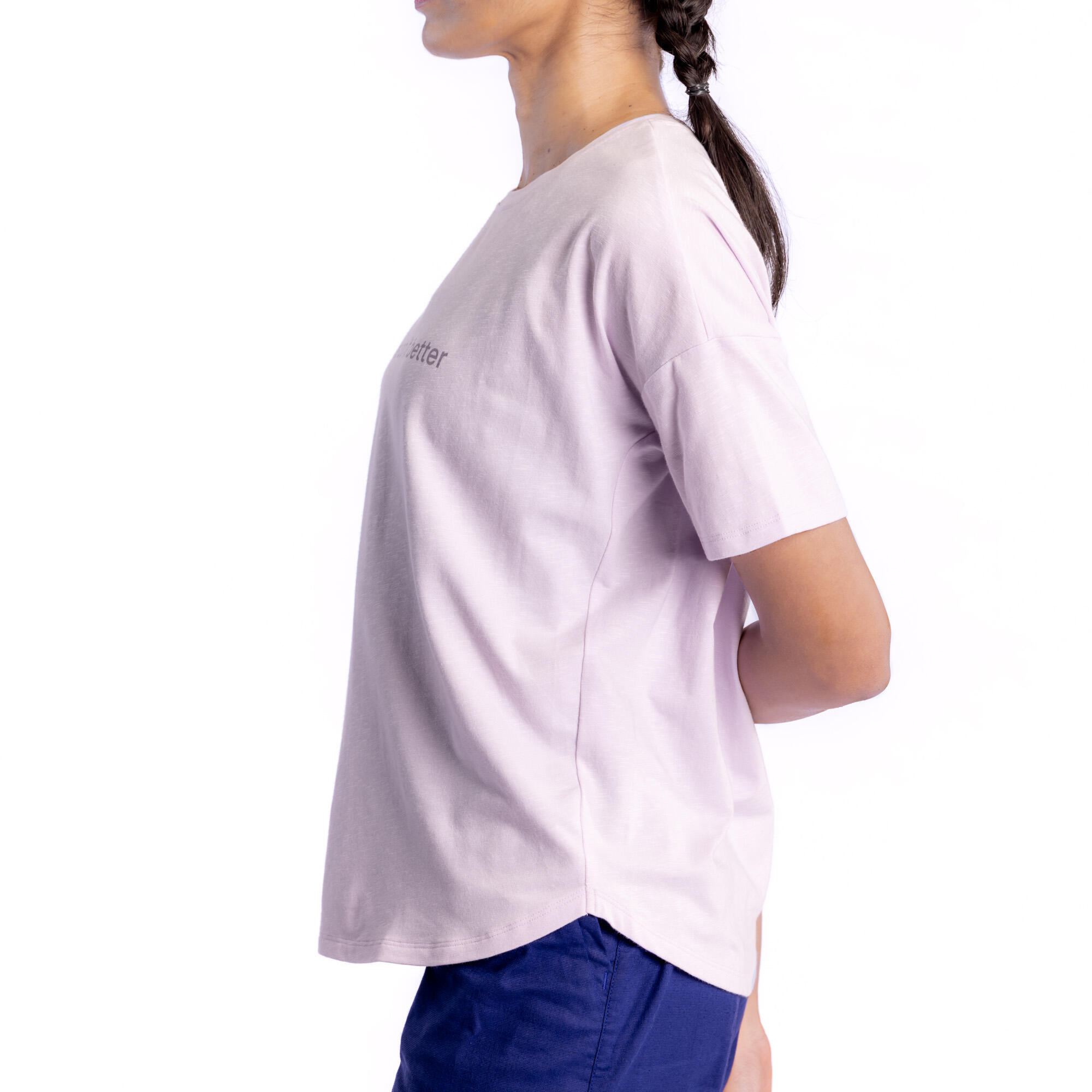 Women's Short-Sleeved Yoga T-Shirt - Purple/Lilac/Pastel
