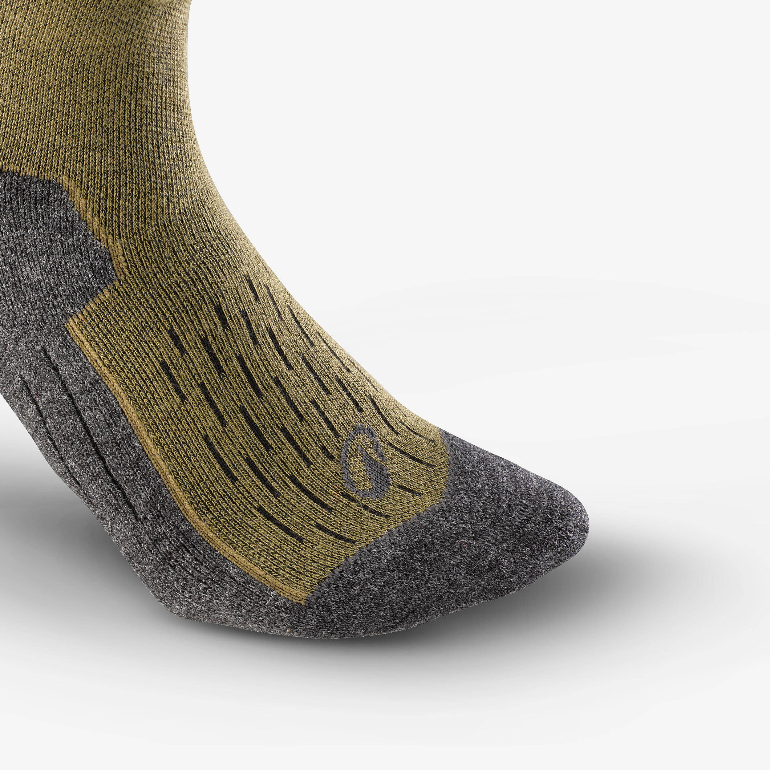 Adults’ warm and comfortable ski socks 500 - Khaki -  3