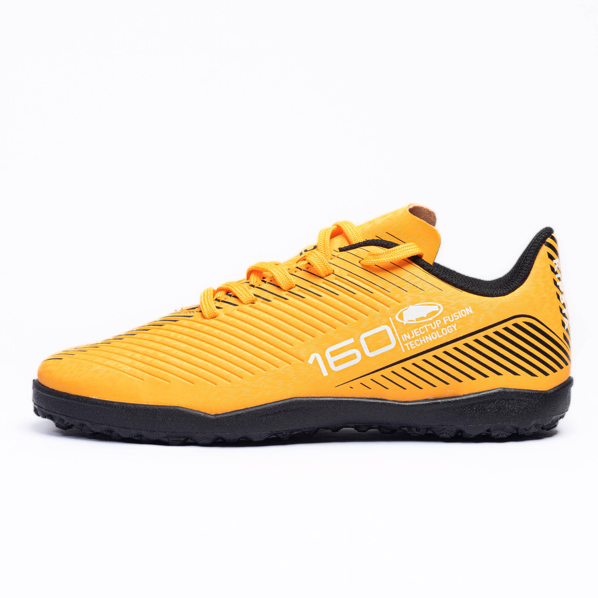 Kids' Natural Pitch Lace-Up Football Boots 160 - Orange/Black -  2