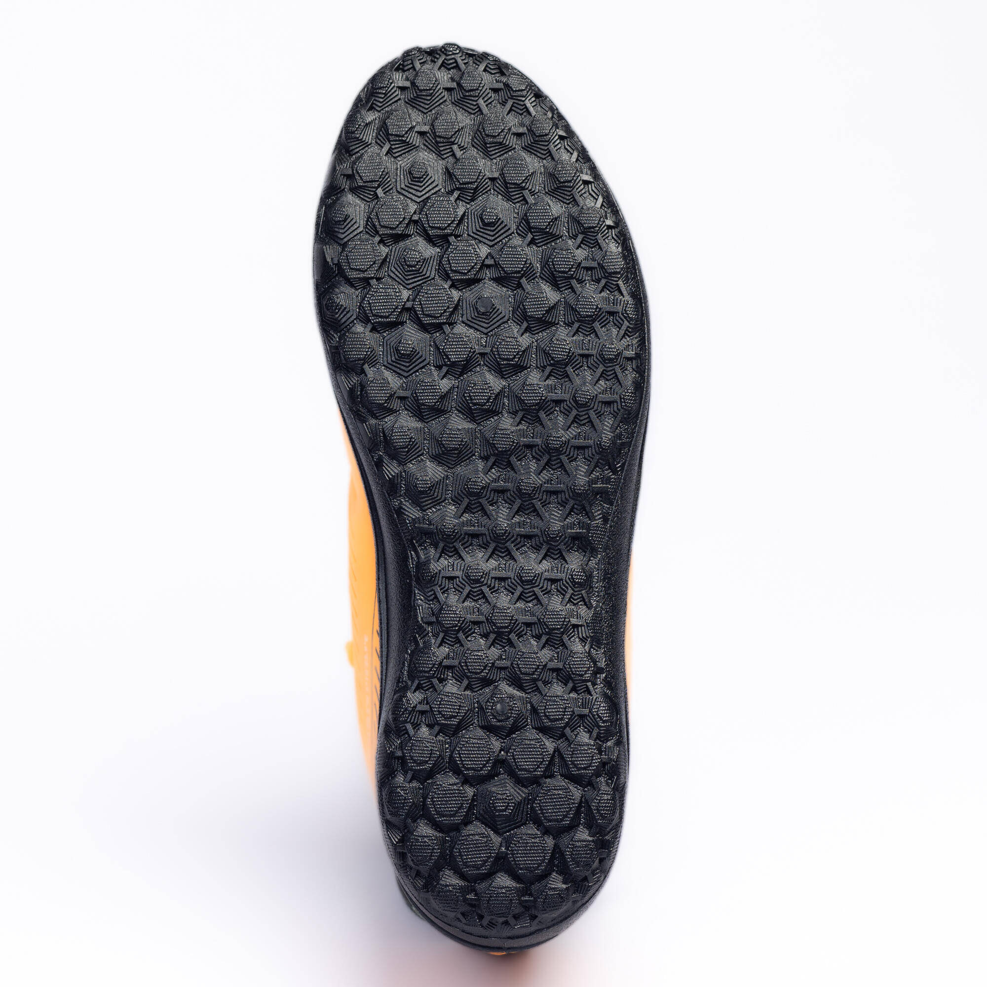 Kids' Natural Pitch Lace-Up Football Boots 160 - Orange/Black -  4