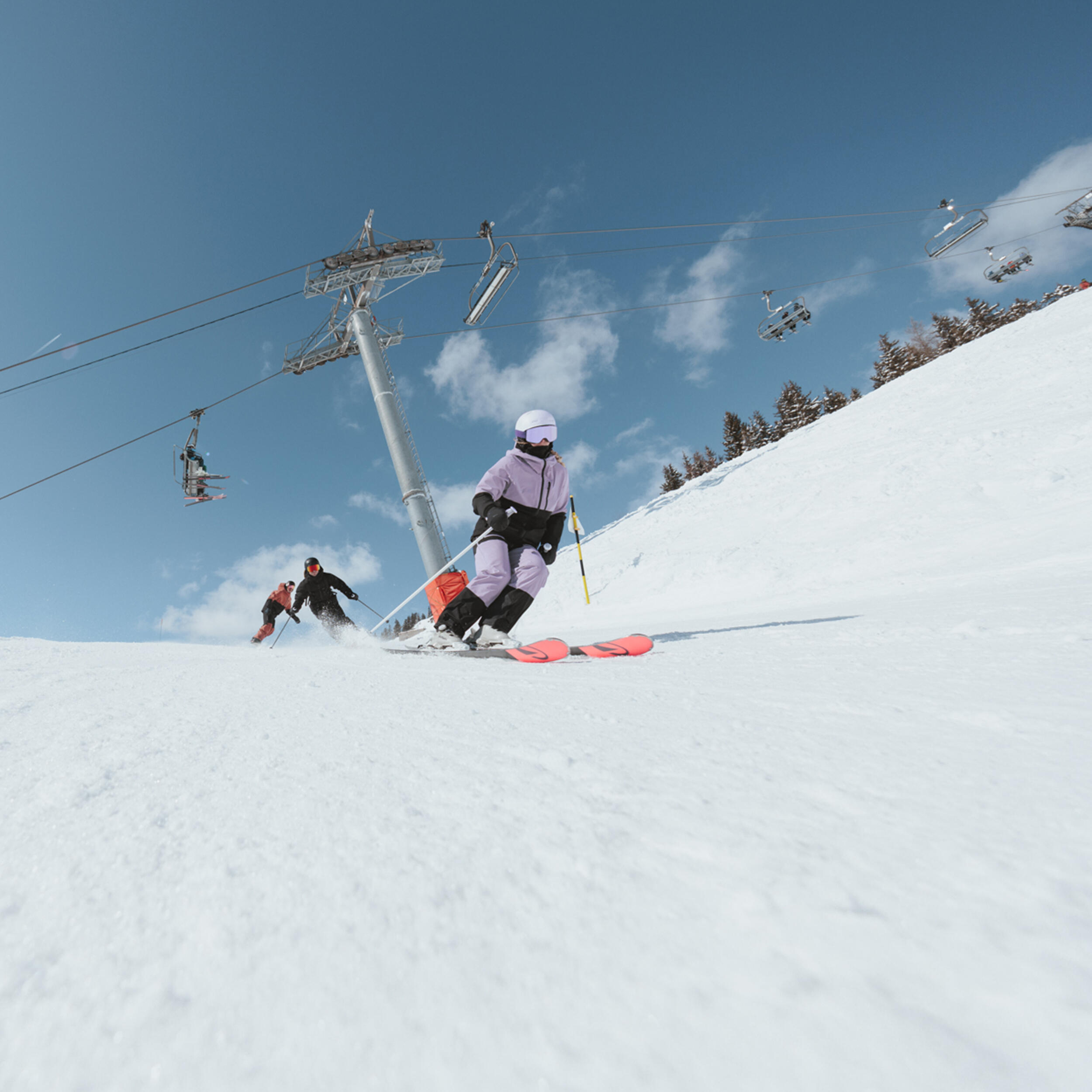 All-mountain skis with bindings, Patrol 80, black and wood 11/11
