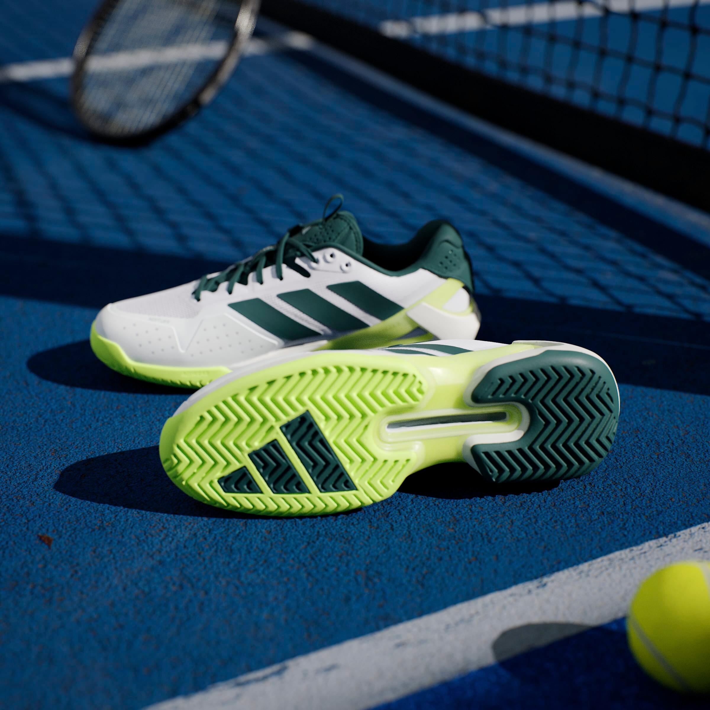 Herren Tennisschuhe Multicourt - Adidas Adizero Ubersonic 5 Weiss Grün 9/17