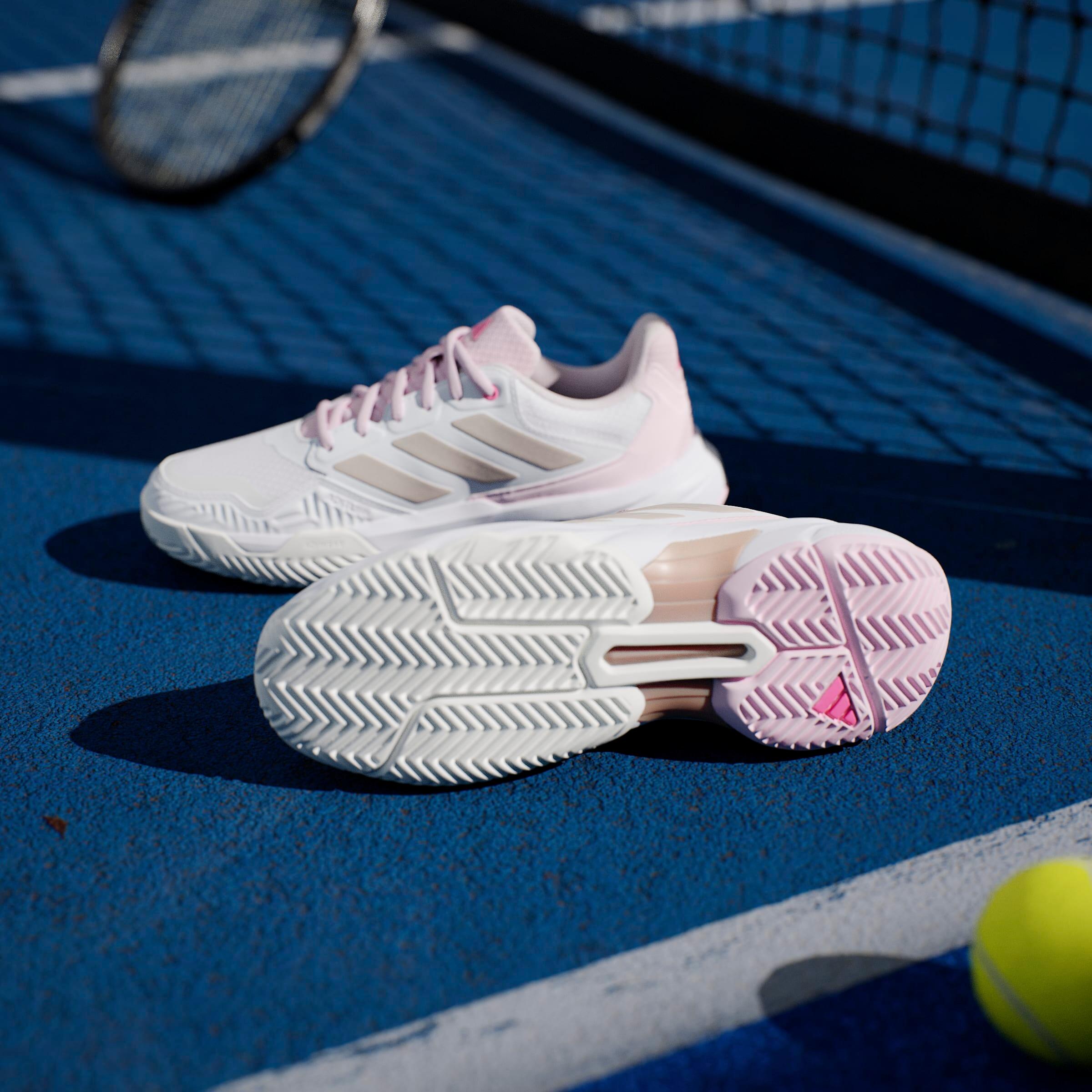 Tennisschuh Damen Multicourt - Adidas Courtjam Control 3 weiss rosa 9/17