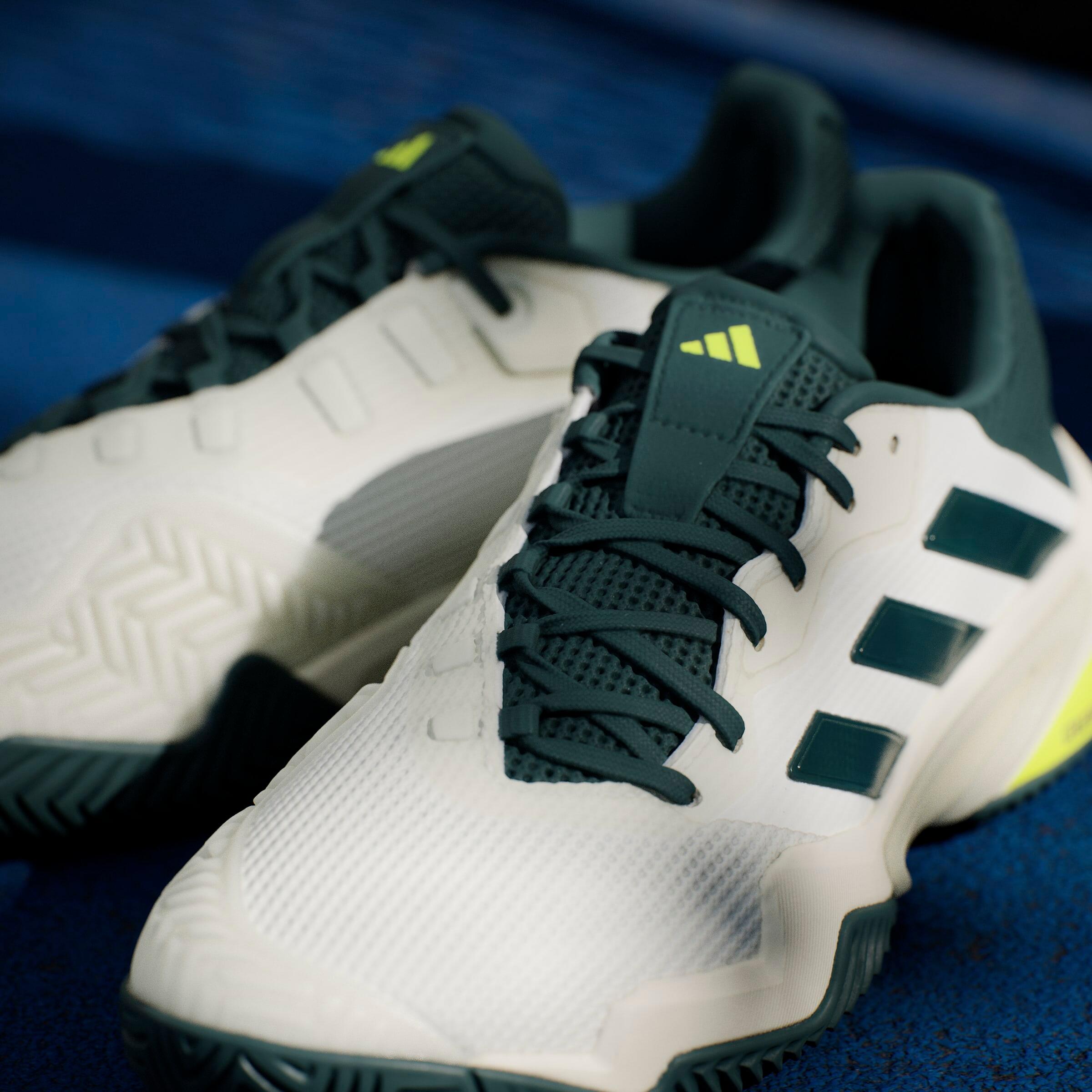 Chaussures de tennis multicourt homme - adidas Barricade 13 blanc cassé vert 14/16