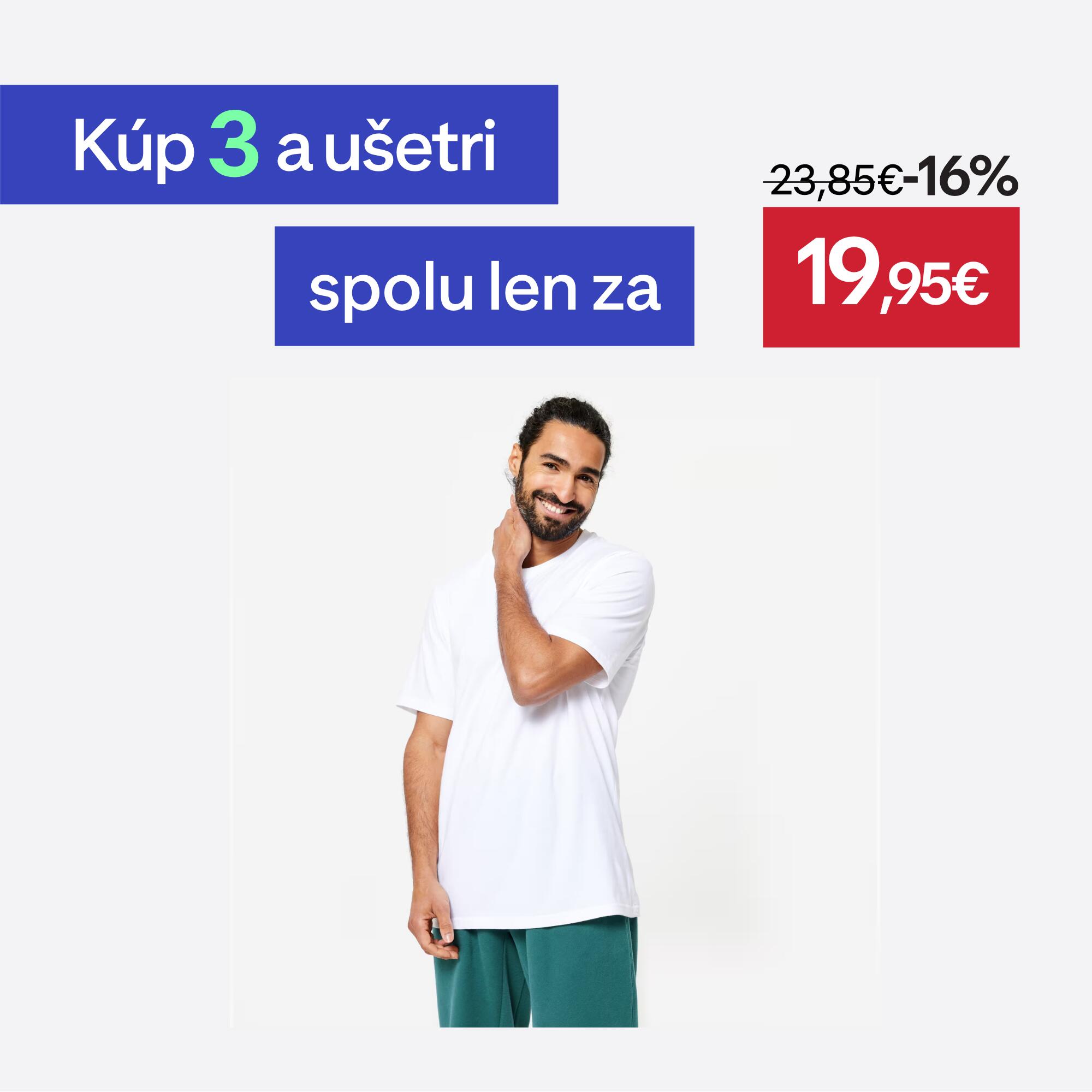 DOMYOS Pánske tričko 500 na fitness biele S